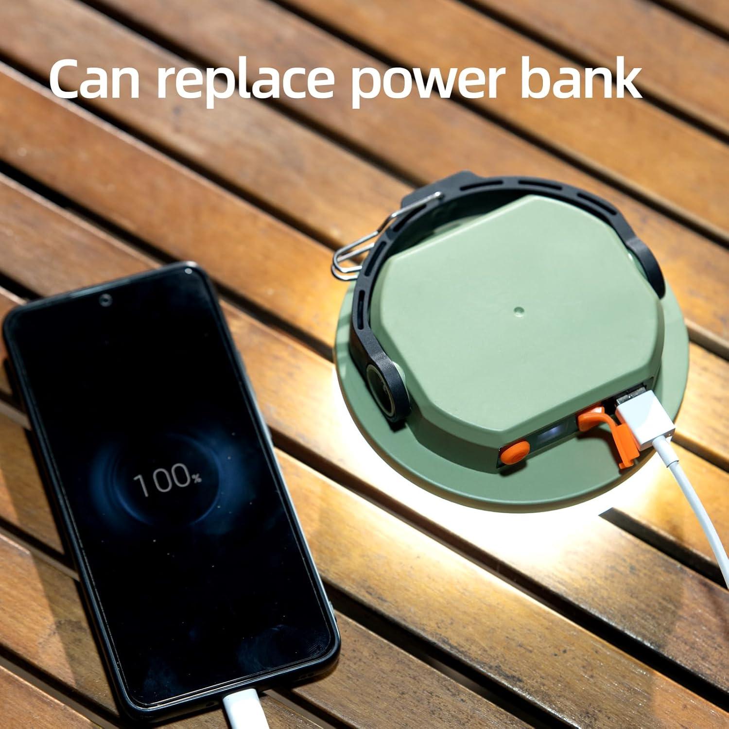 Linterna de Camping LED Recargable 1000lm Valkindo Verde