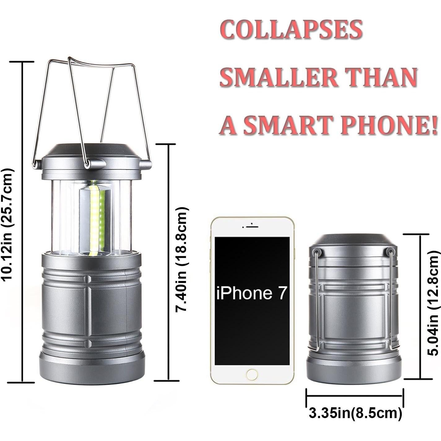 Paquete de 2 Linternas LED Aukvi 500 Lúmenes Plegables