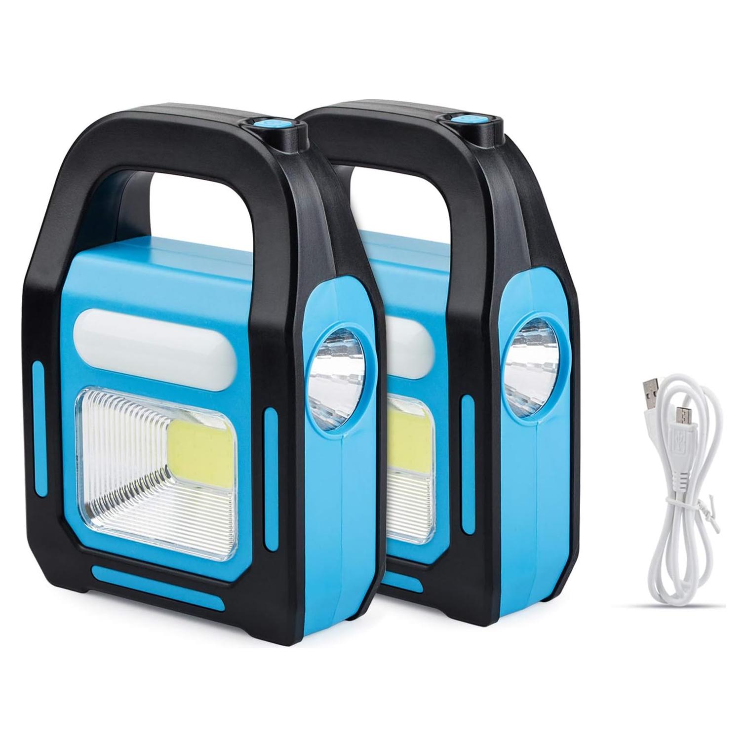 Linterna Solar TANSOREN 2 Paquete LED Recargable 3 en 1