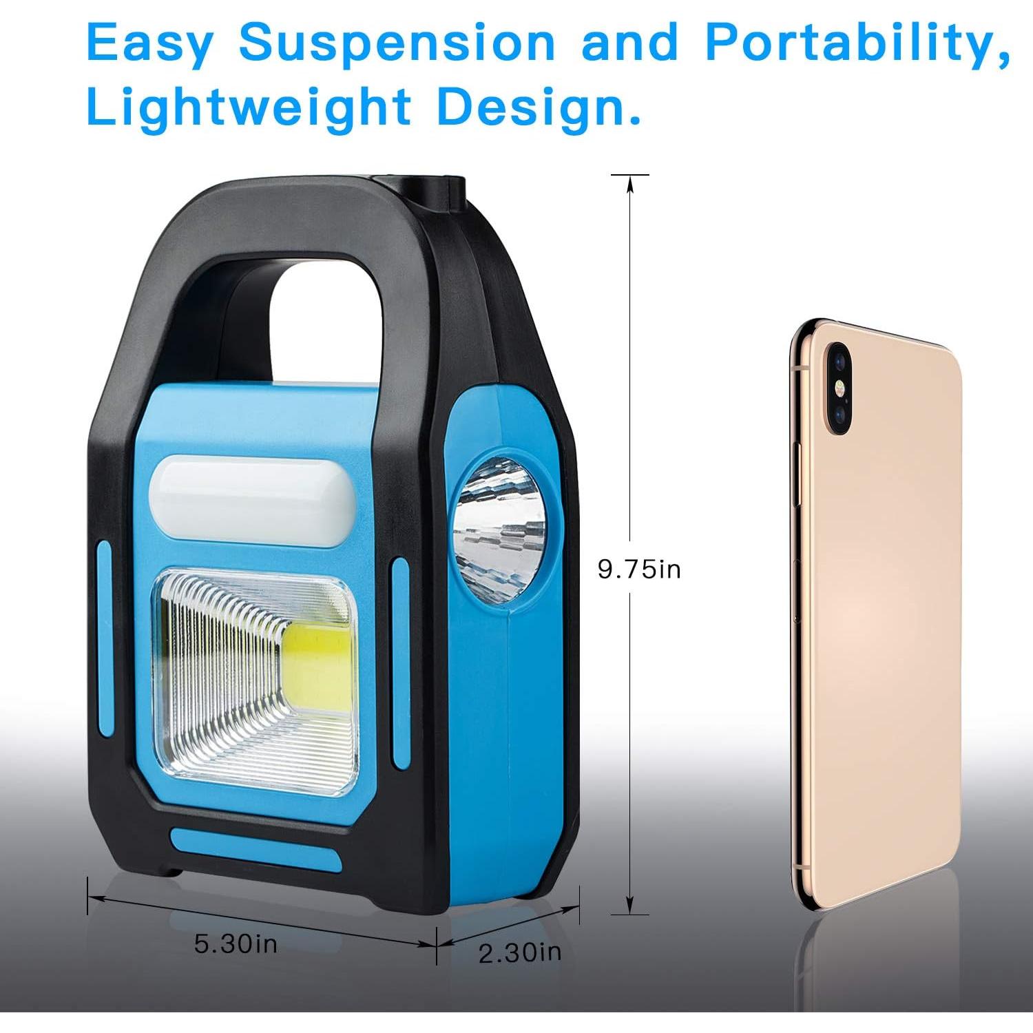 Linterna Solar TANSOREN 2 Paquete LED Recargable 3 en 1