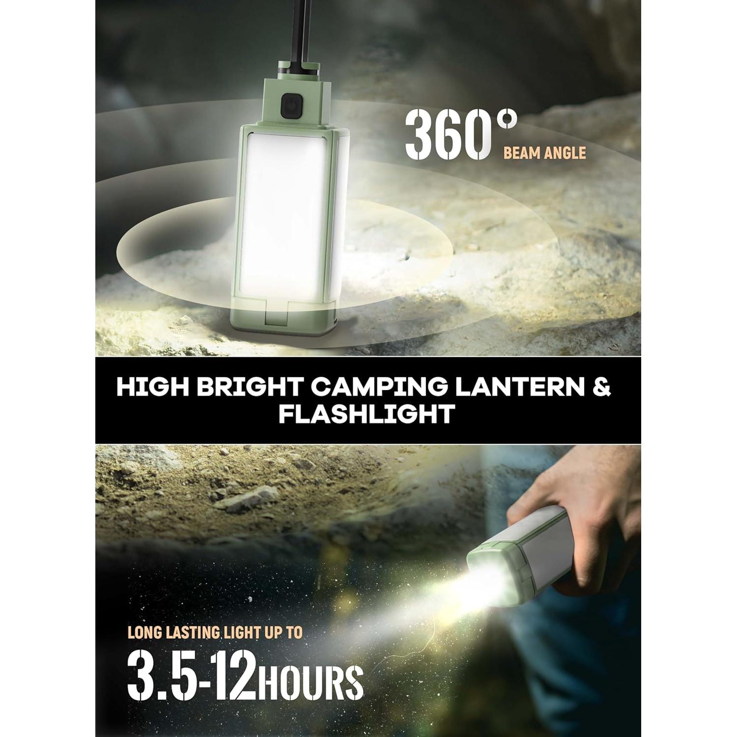 Linterna de Camping Recargable DRFX 4 Modos 2000LM Plegable