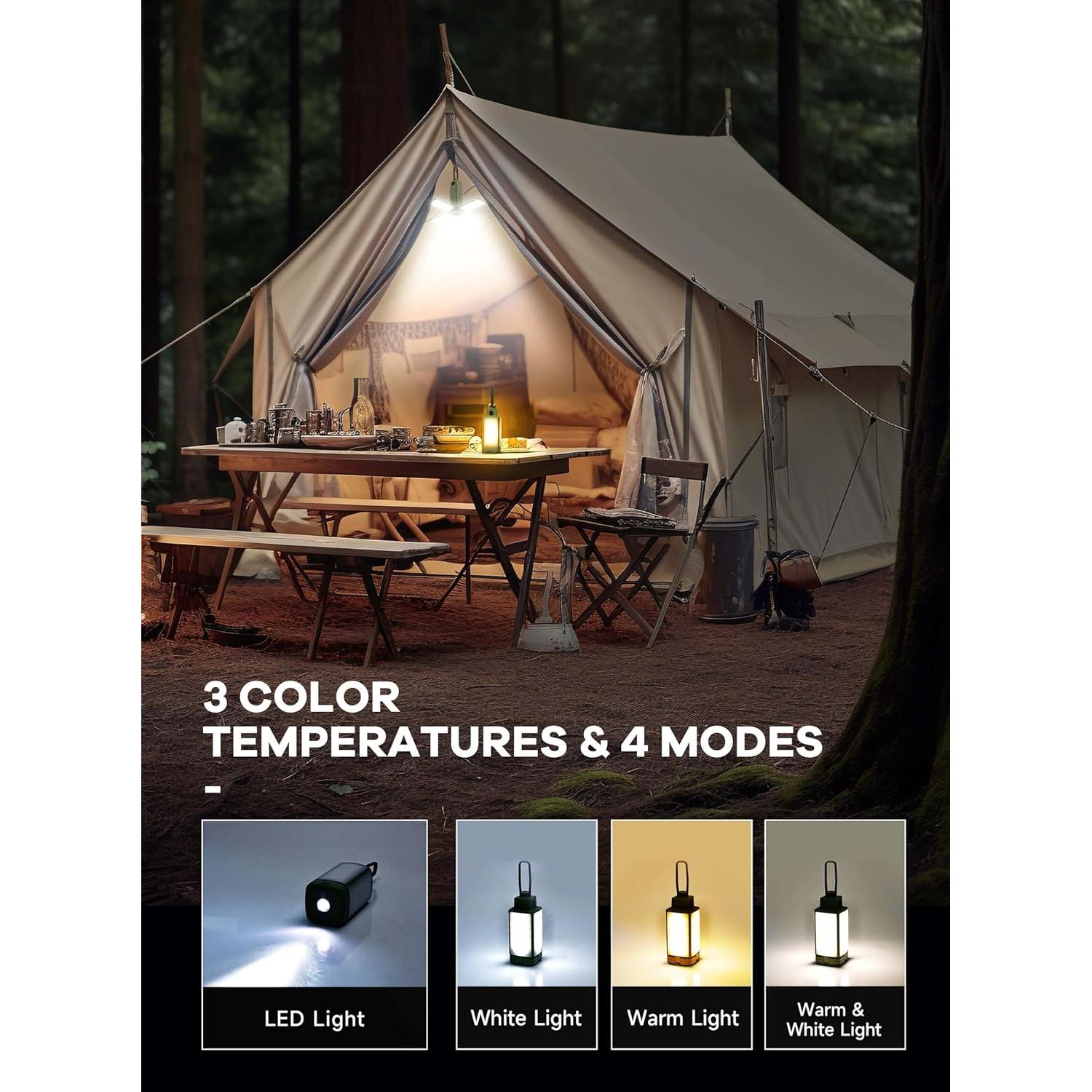 Linterna de Camping Recargable DRFX 4 Modos 2000LM Plegable