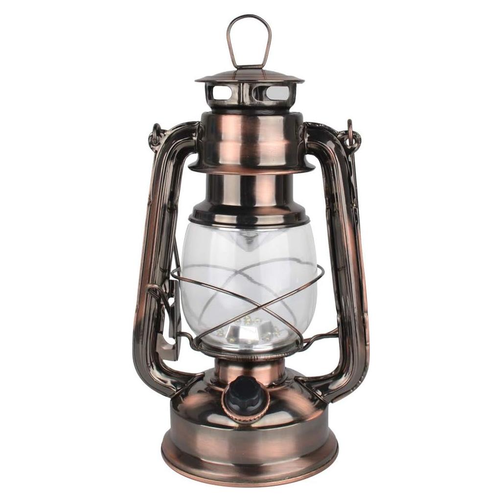 Linterna de Huracán LED Vintage WishHome Cobre 15 LEDs 24 cm
