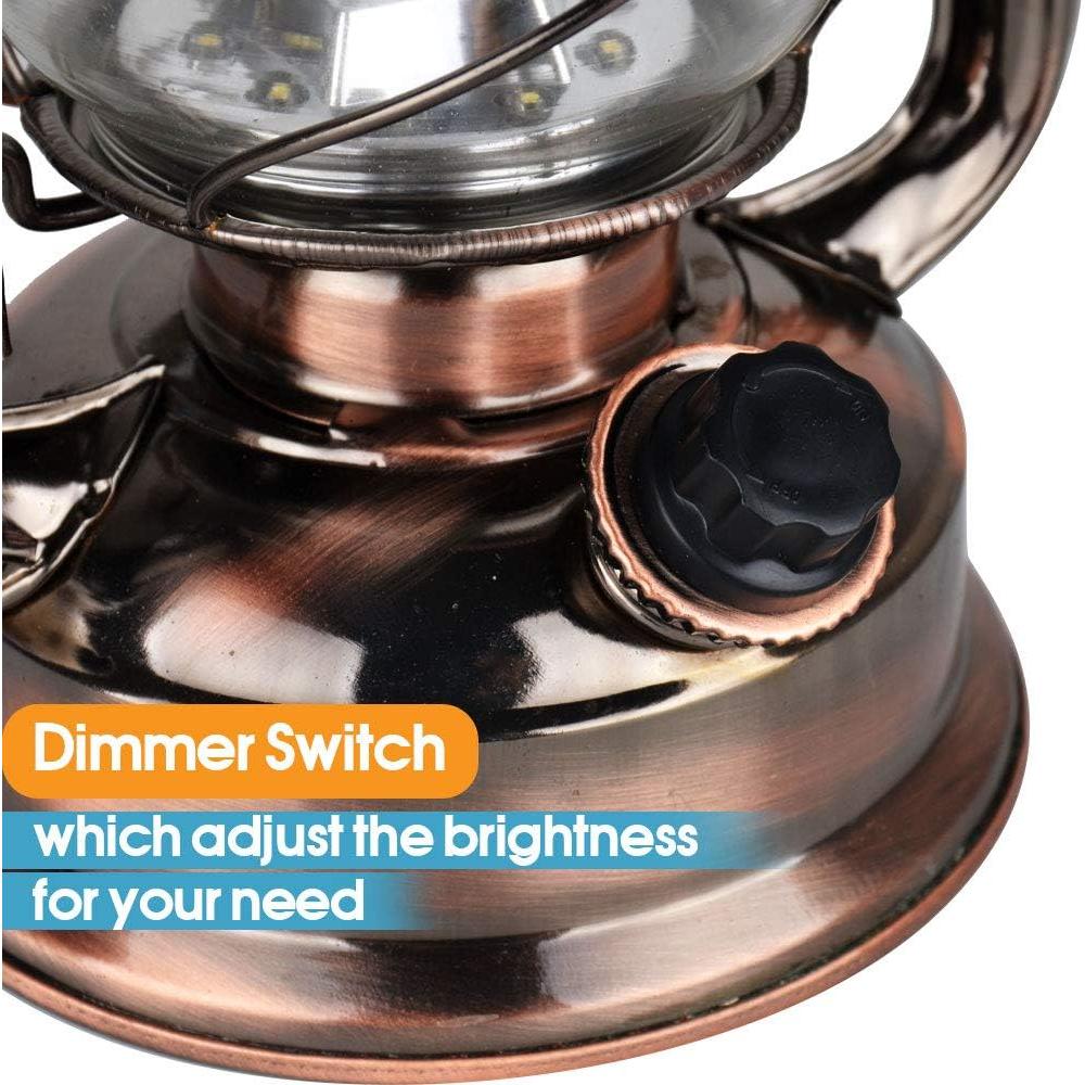 Linterna de Huracán LED Vintage WishHome Cobre 15 LEDs 24 cm