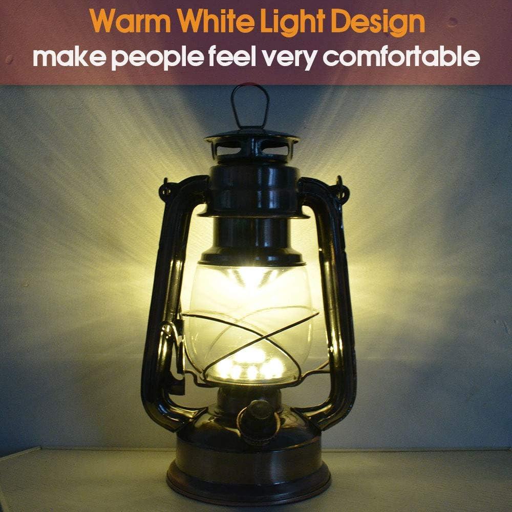 Linterna de Huracán LED Vintage WishHome Cobre 15 LEDs 24 cm