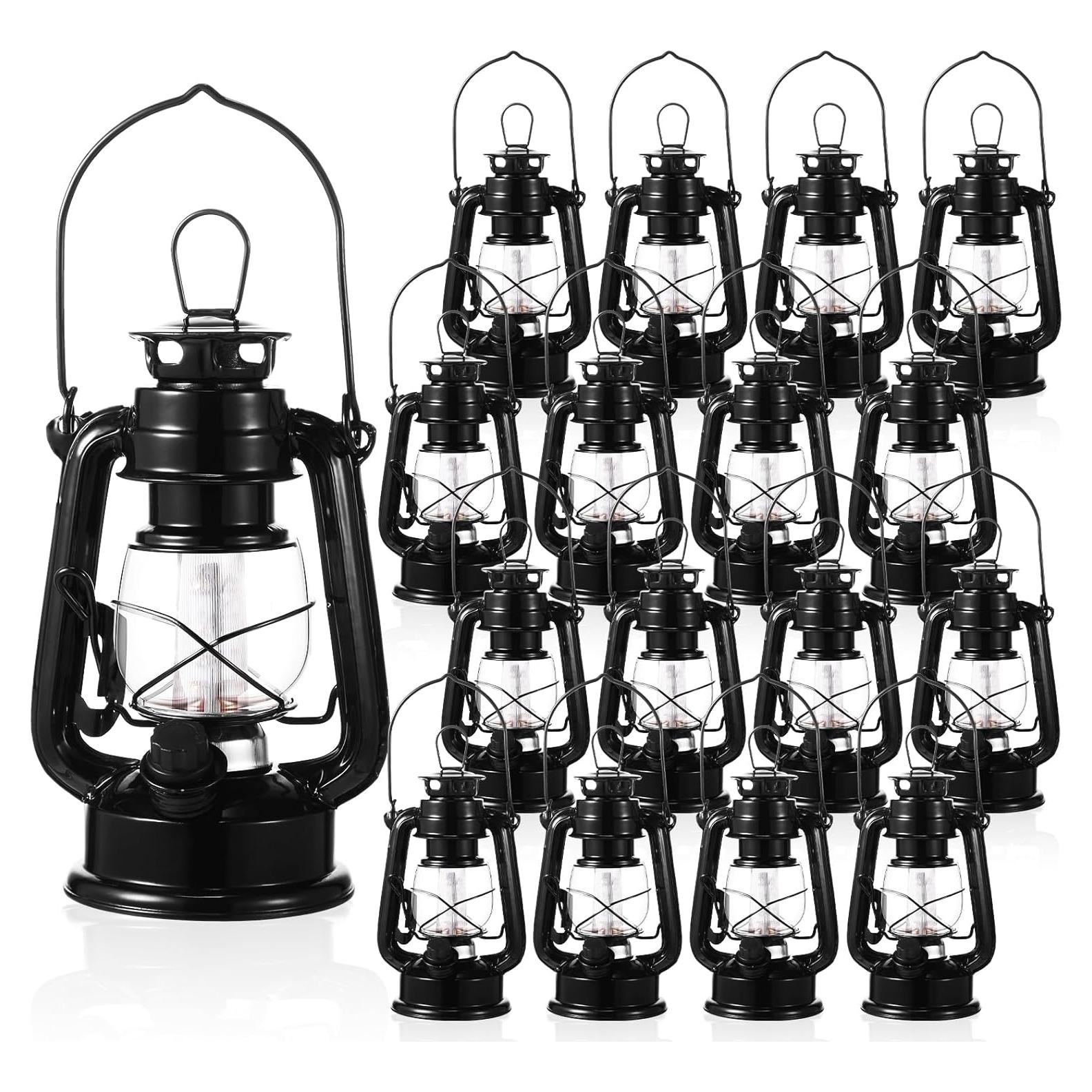 Hortsun 16 Lámparas de Camping LED Vintage Negras 20.32 cm