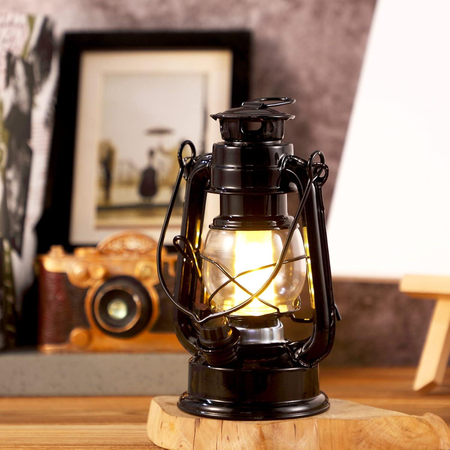 Hortsun 16 Lámparas de Camping LED Vintage Negras 20.32 cm