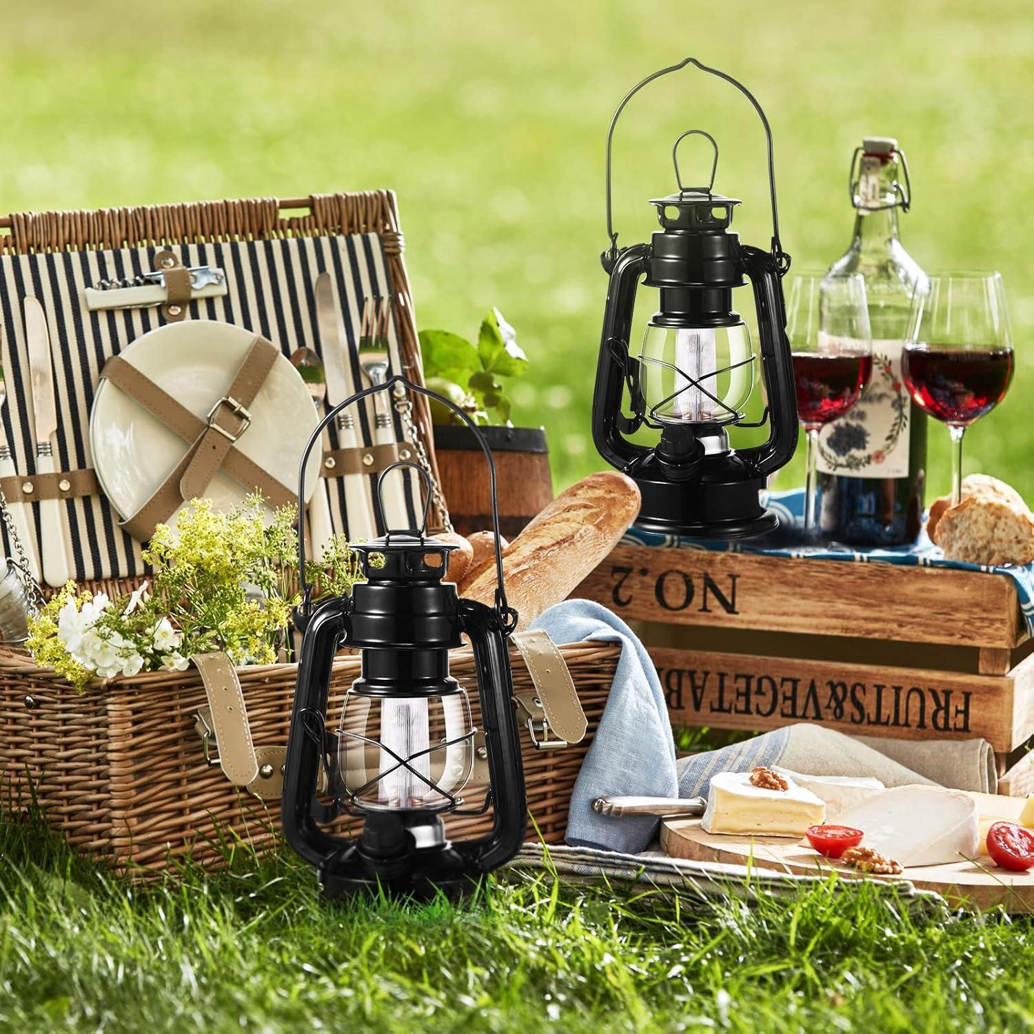 Hortsun 16 Lámparas de Camping LED Vintage Negras 20.32 cm