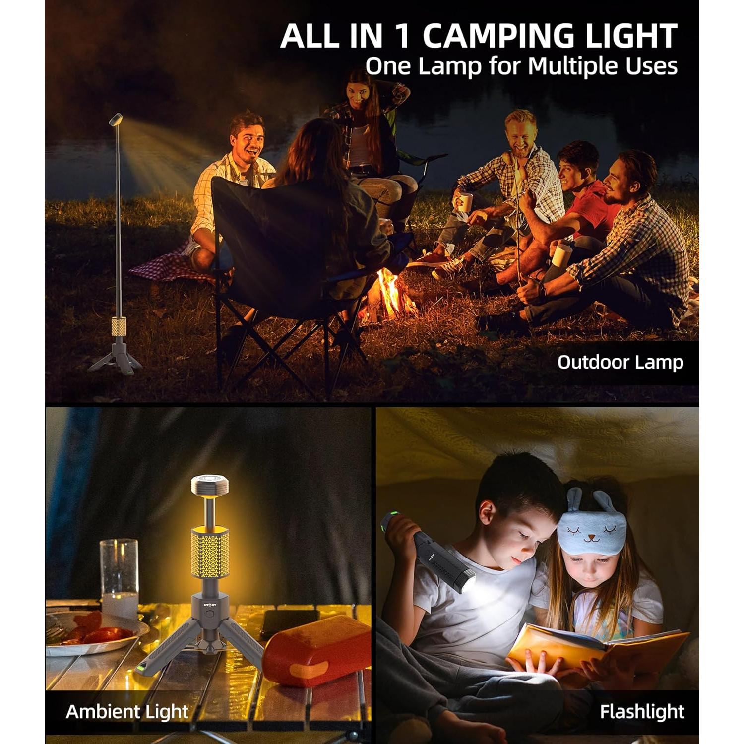 Linterna de Camping Telescópica APTMAPT 10500mAh IP67 Gris