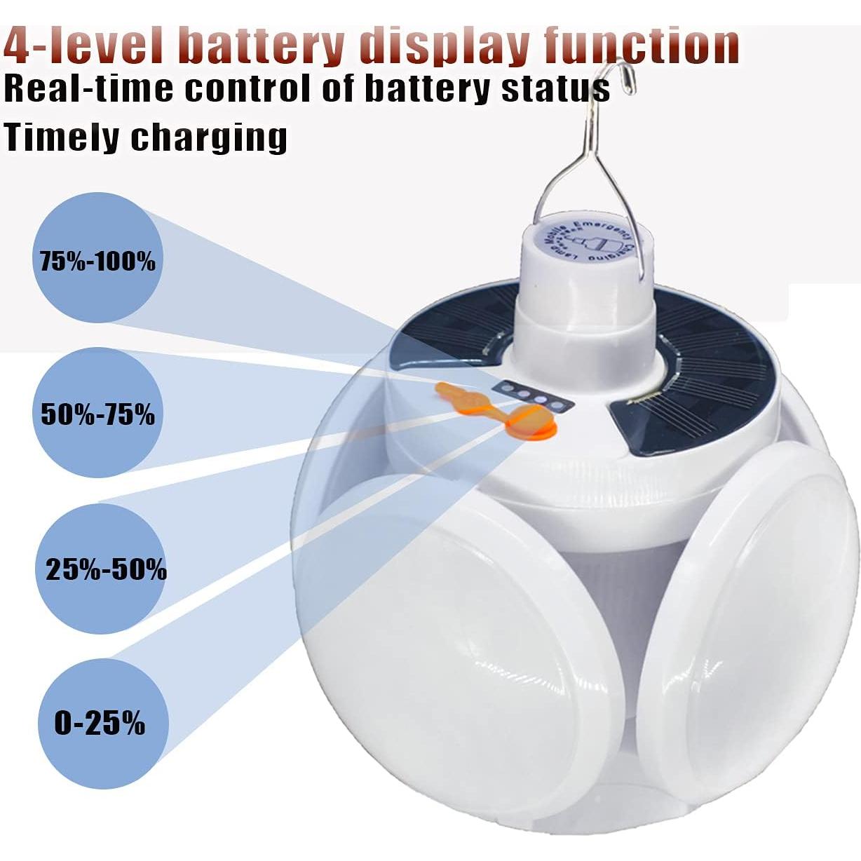 Linterna Solar Colapsable SIRUITRONGER 45 LEDs 4000mAh USB