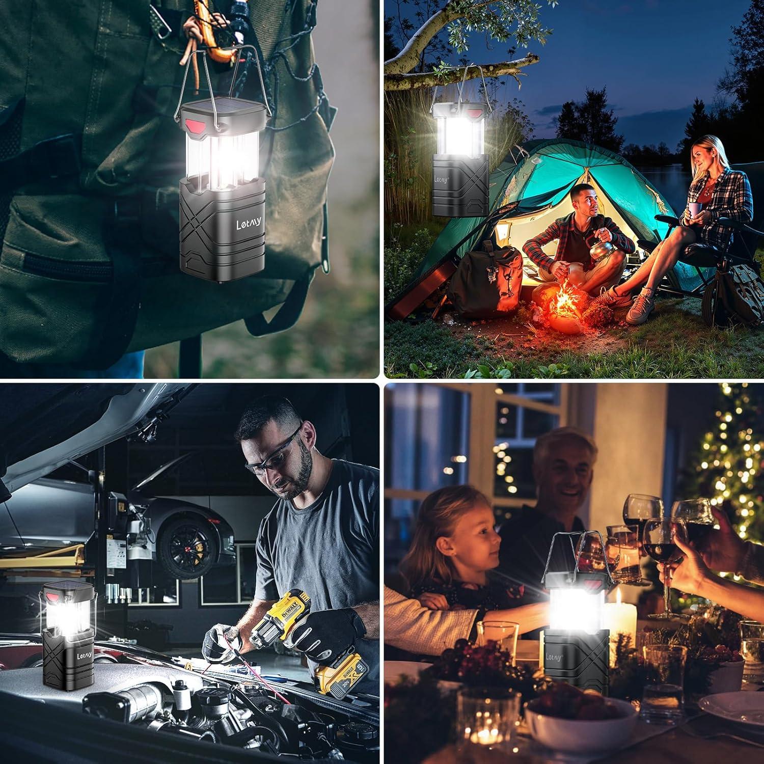 Linterna de Camping LETMY X2500 - 4 Paquete LED Recargable