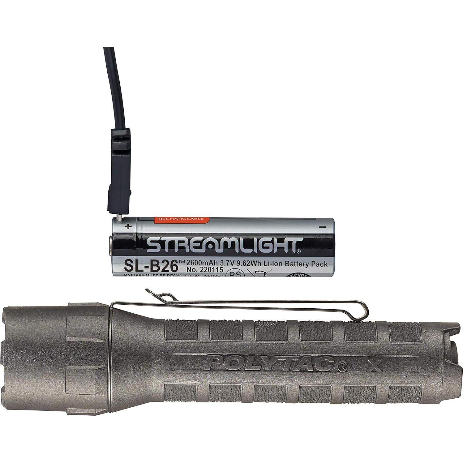 Linterna Táctica Streamlight PolyTac X USB 600 Lúmenes Negra