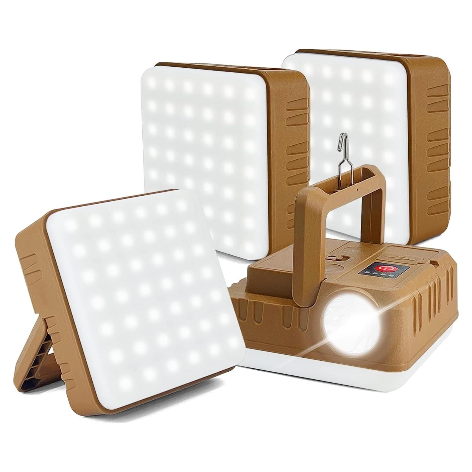 Linterna de Camping DIBMS 2 en 1 Recargable USB 300LM 4 Piezas