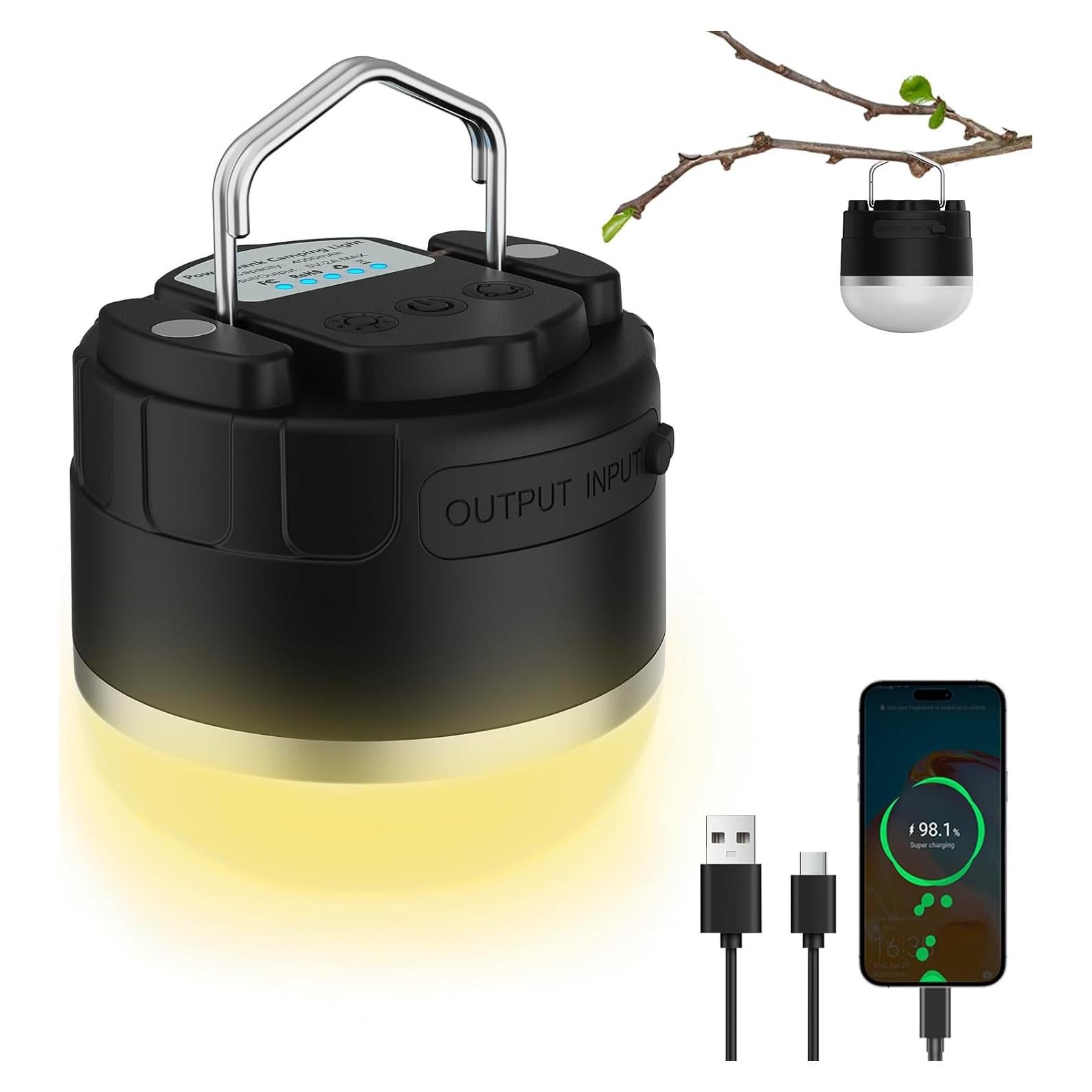 Linterna de Camping LED YINGWOND 1000LM Recargable 4000mAh