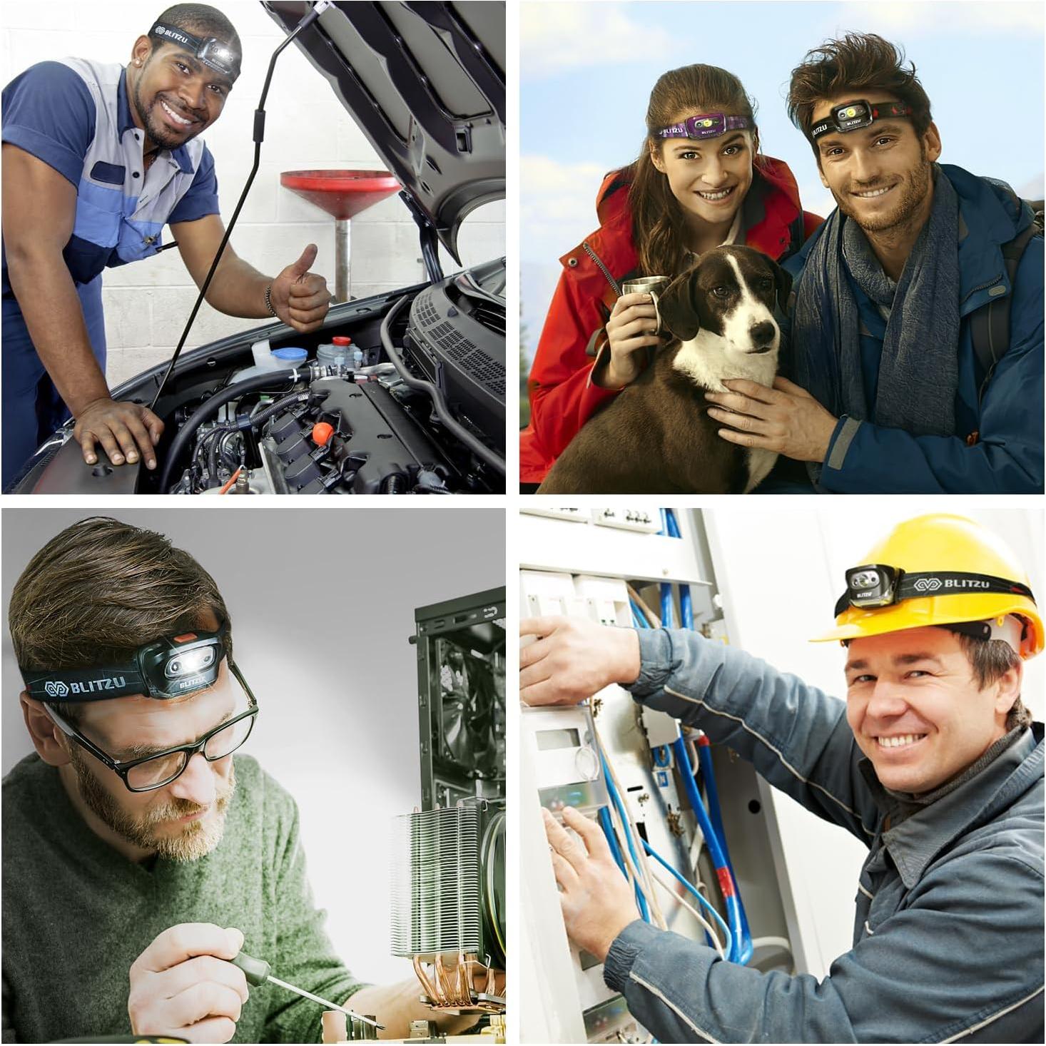 Linterna Frontal LED Blitzu Púrpura 165 Lúmenes Impermeable