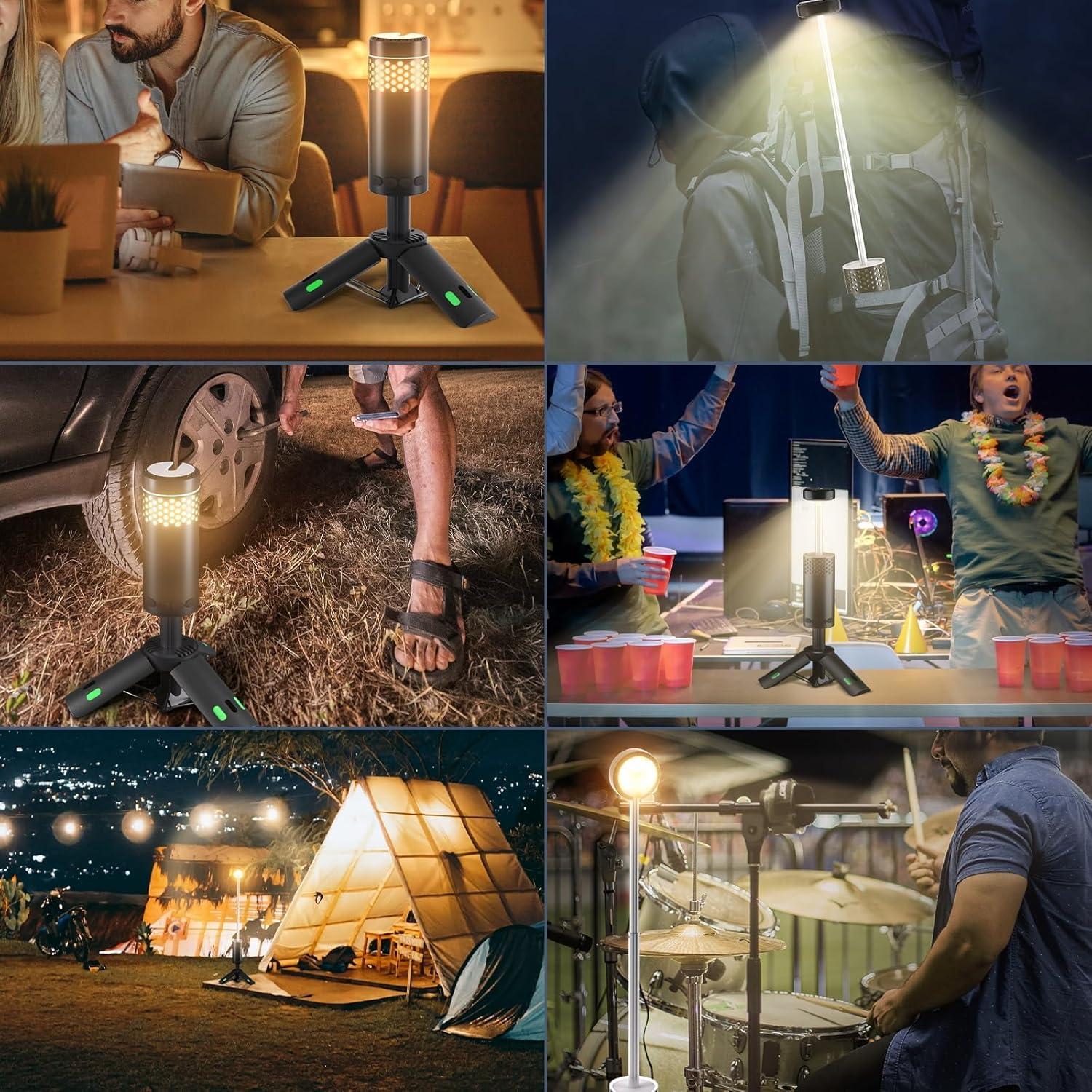 Linterna de Camping Recargable Dchyyds 10000mAh Telescópica