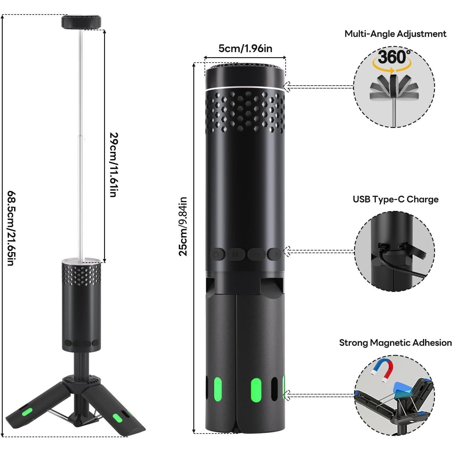 Linterna de Camping Recargable Dchyyds 10000mAh Telescópica