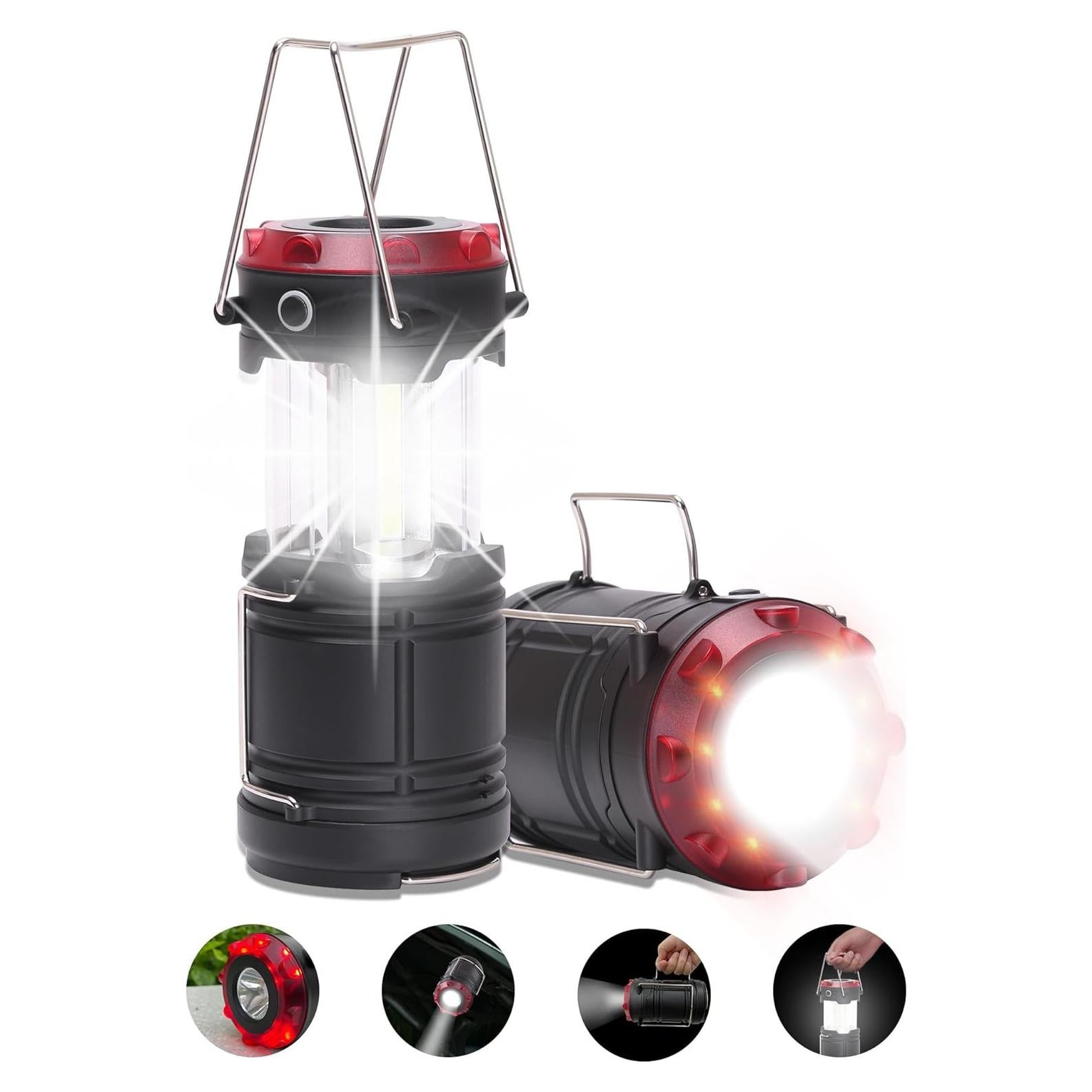 Linternas de Camping Plegables Lichamp 4 Paquetes 300LM 150LM