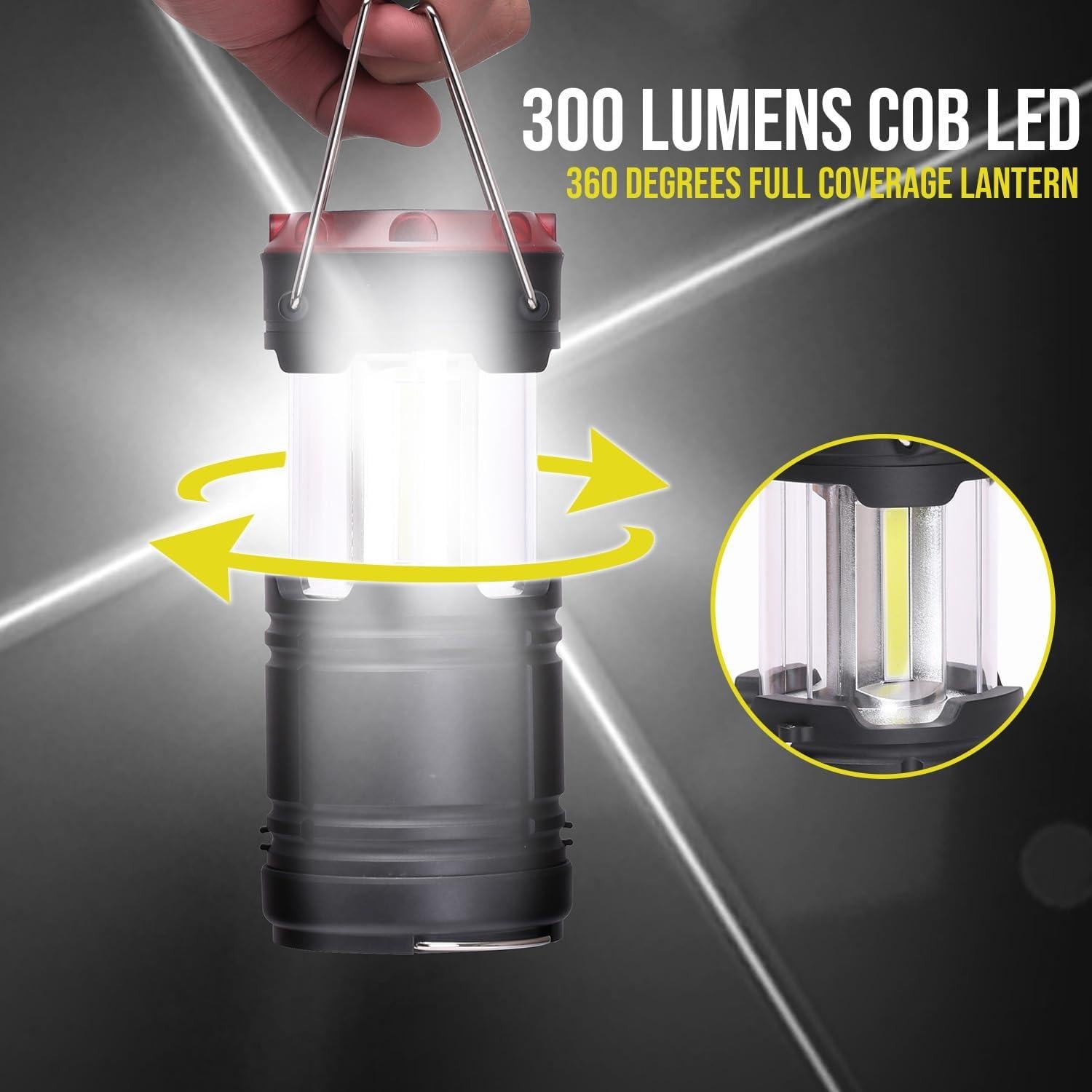 Linternas de Camping Plegables Lichamp 4 Paquetes 300LM 150LM