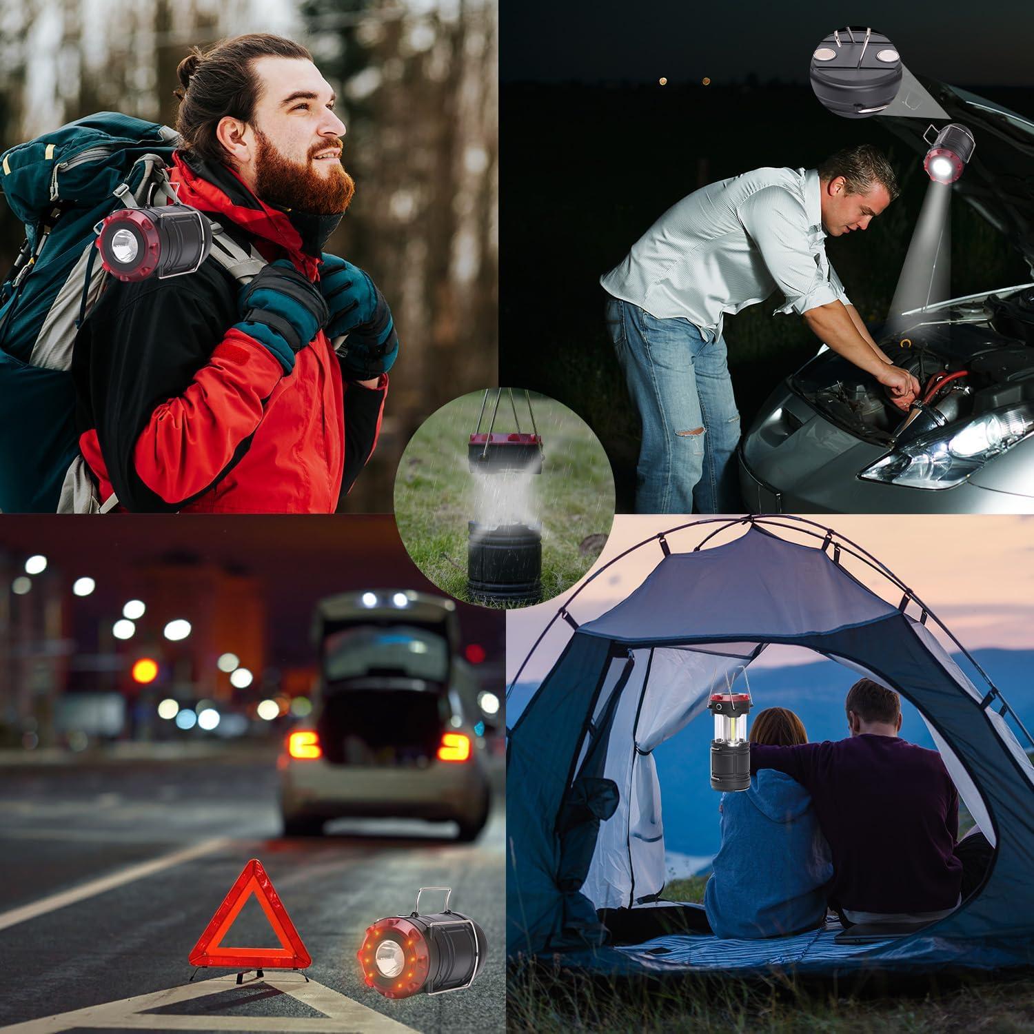 Linternas de Camping Plegables Lichamp 4 Paquetes 300LM 150LM