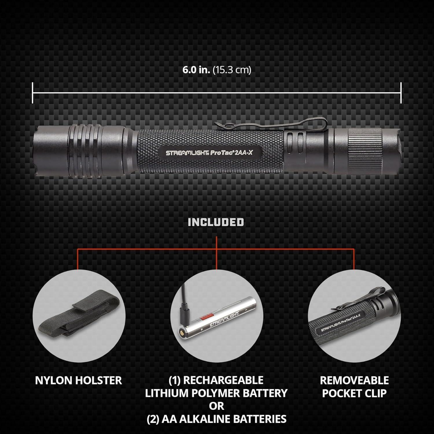 Linterna Táctica Streamlight ProTac 2AA-X USB 550 Lúmenes