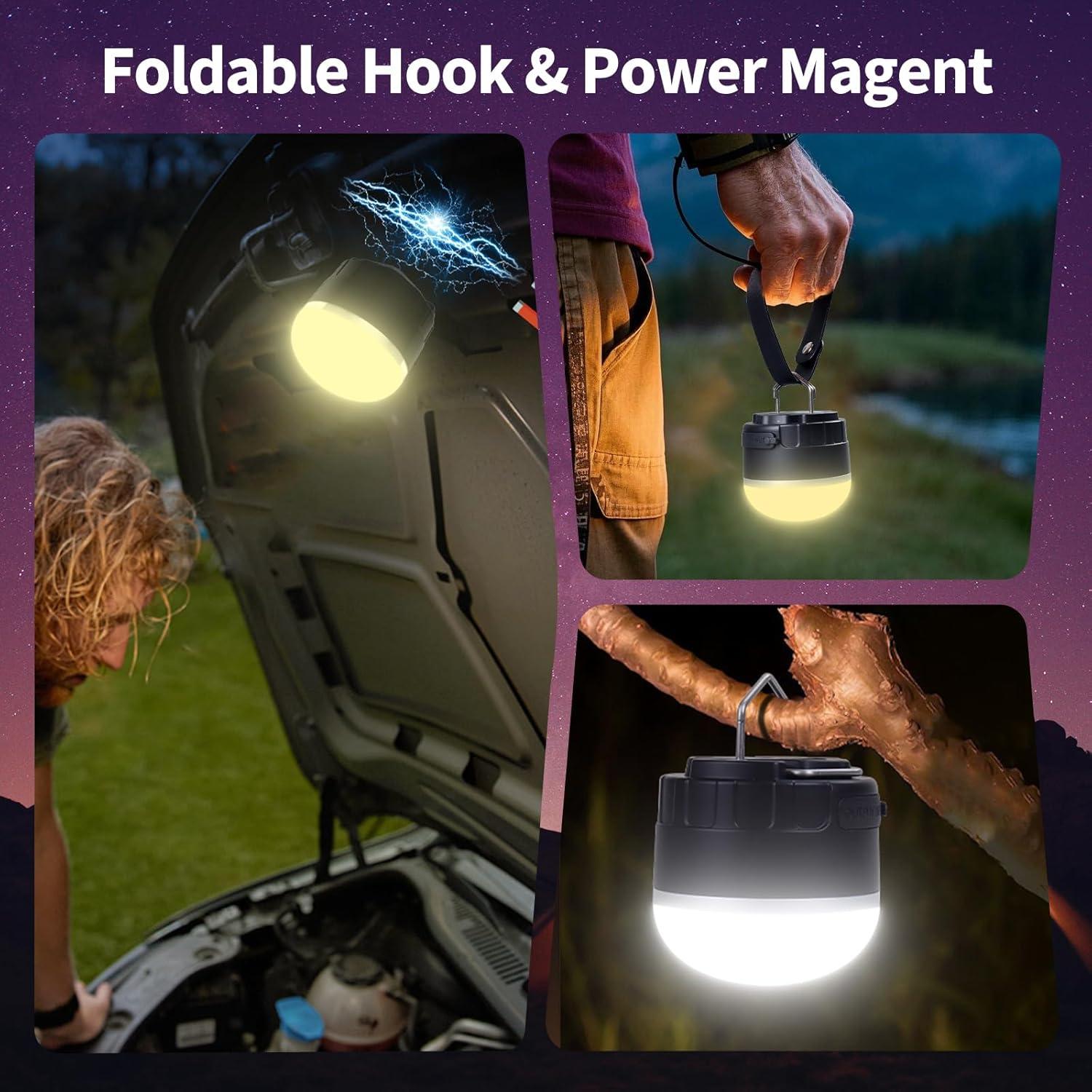 Linterna de Camping LED Recargable Dengfire 1000LM 4000mAh