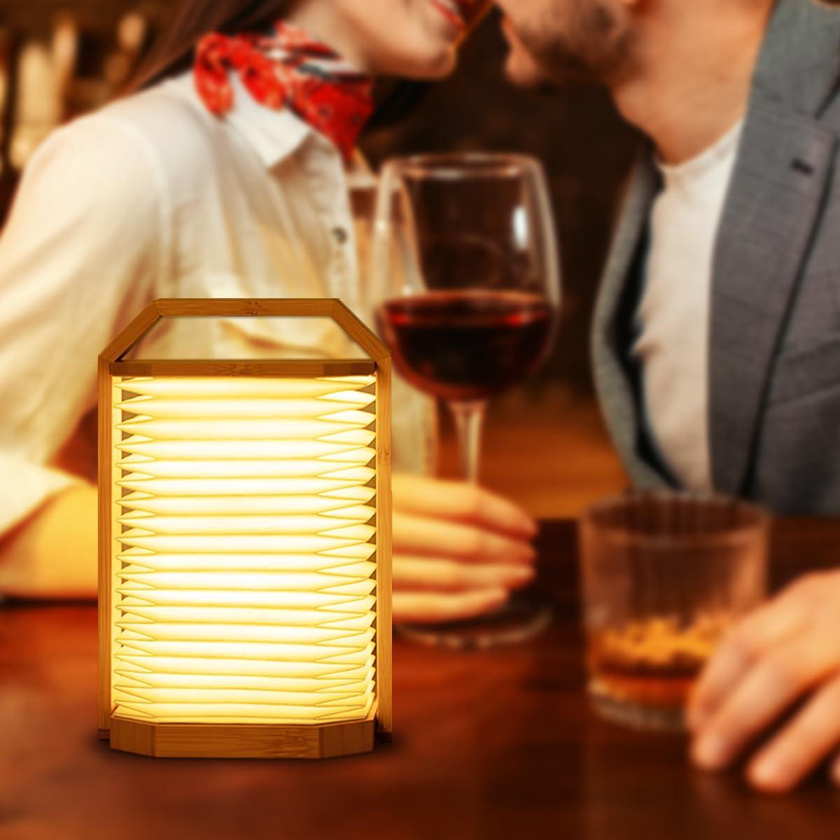 Lámpara de Bambú Plegable ZBOLE - Linterna Recargable USB 3W