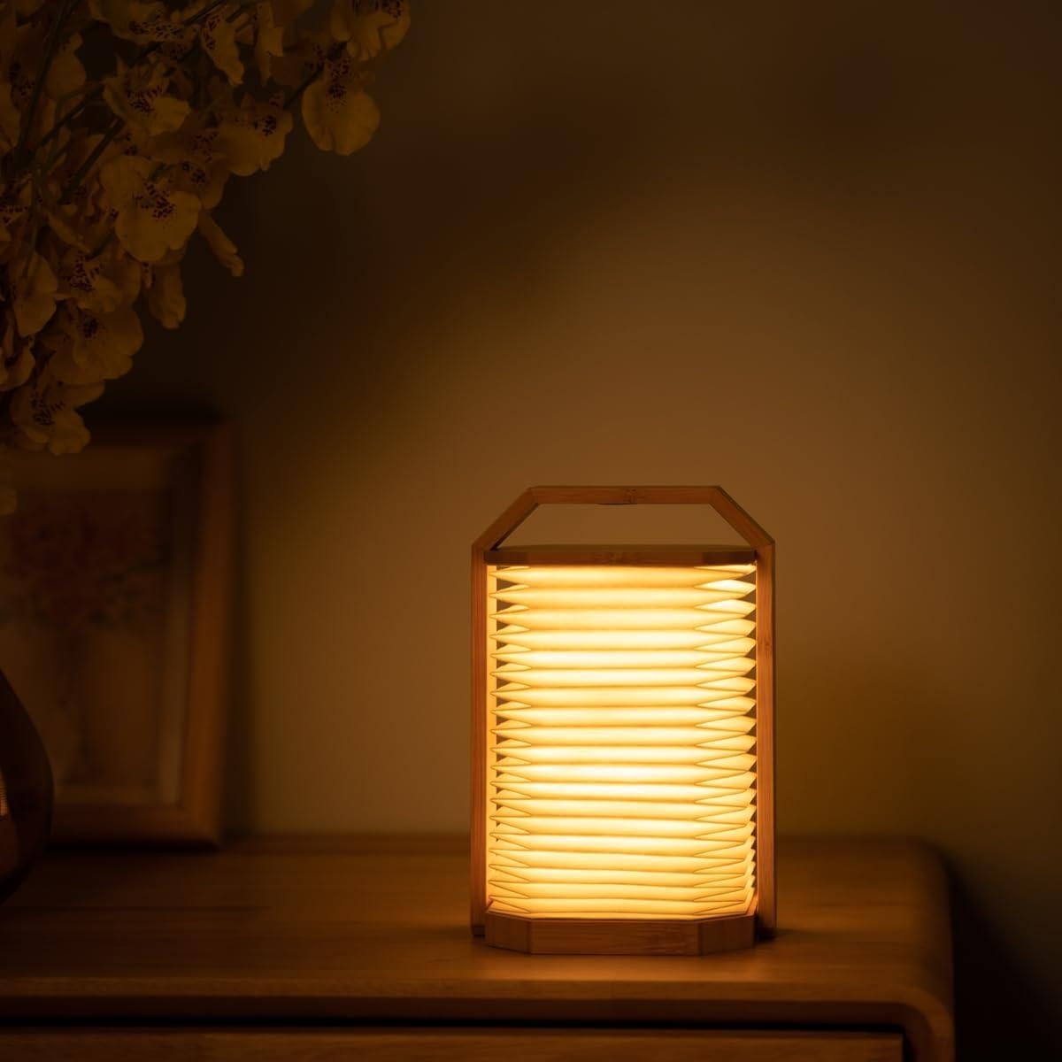 Lámpara de Bambú Plegable ZBOLE - Linterna Recargable USB 3W