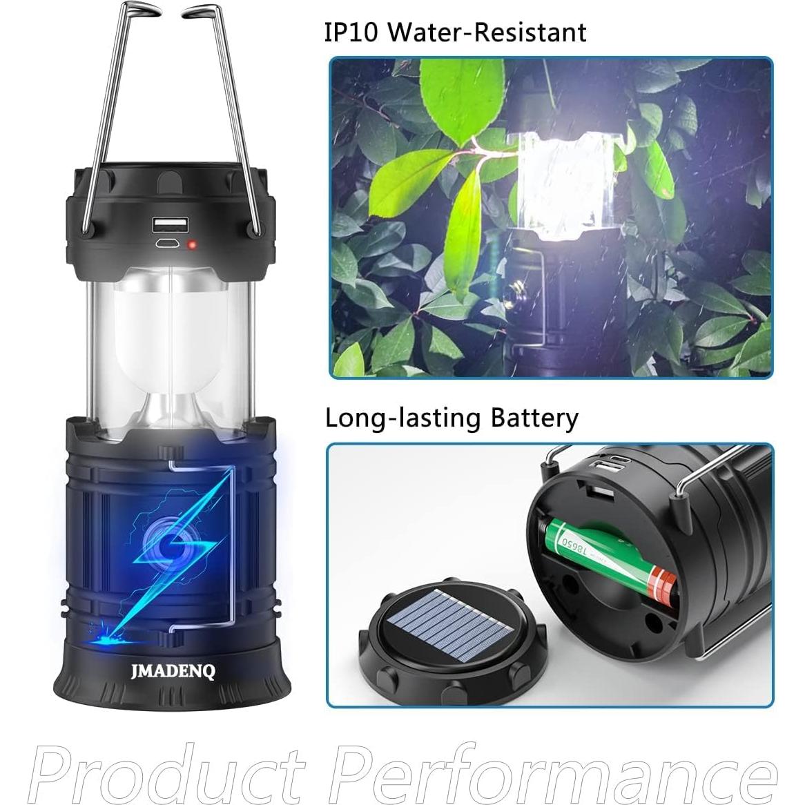 Linterna Solar Recargable BUGPASS 25.4cm para Campamento