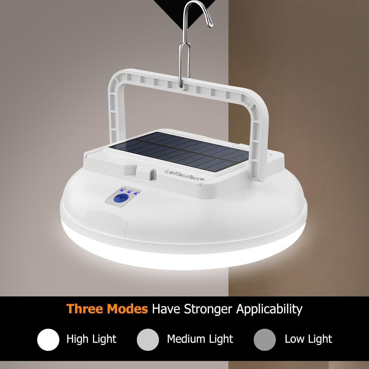 Luz Solar de Camping LeKaufen 4500LM Recargable USB IPX4