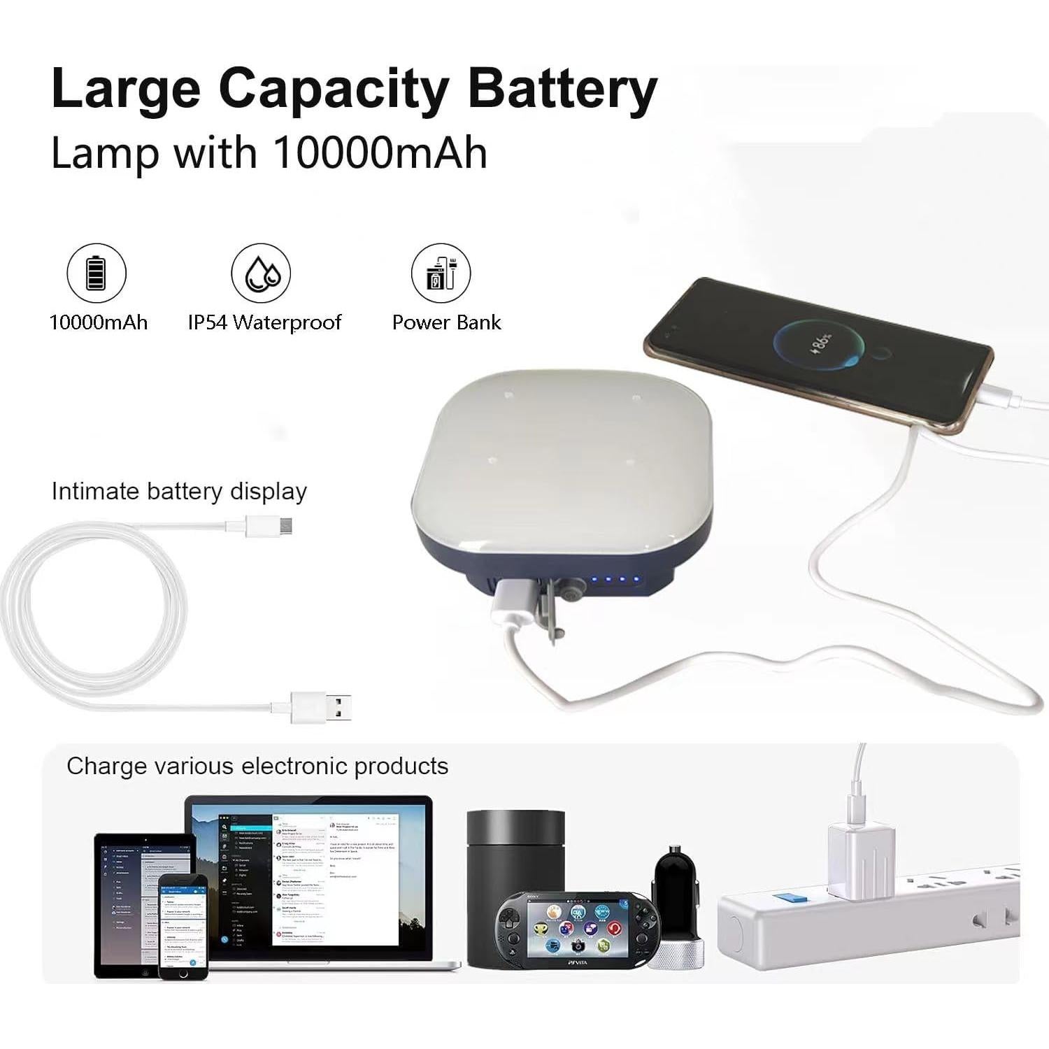 Linterna de Camping LED TeiNewBy 1500LM 10000mAh IP54
