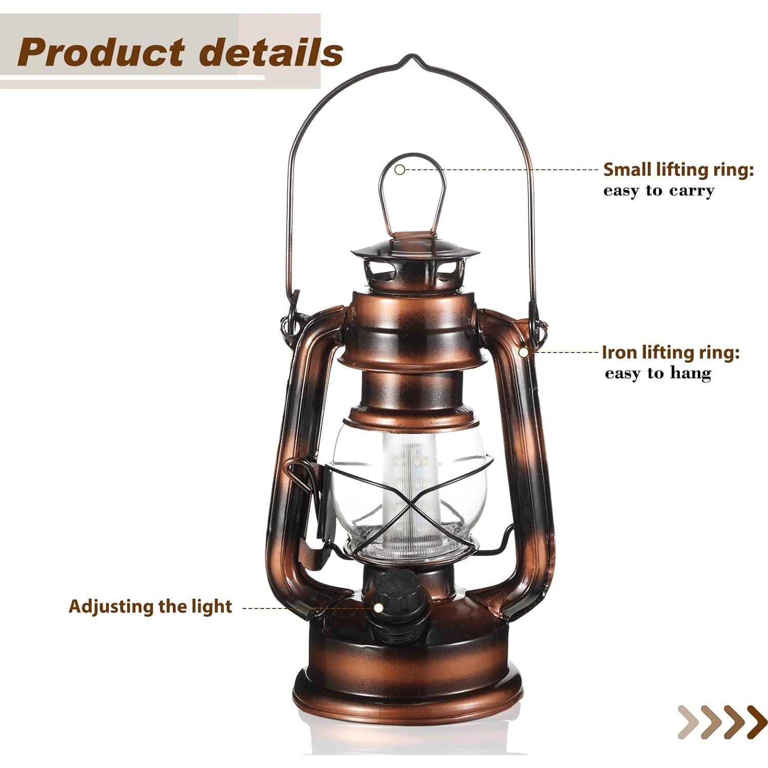 Lámpara de Tormenta LED Vintage Hortsun 8 Piezas 20.32 cm