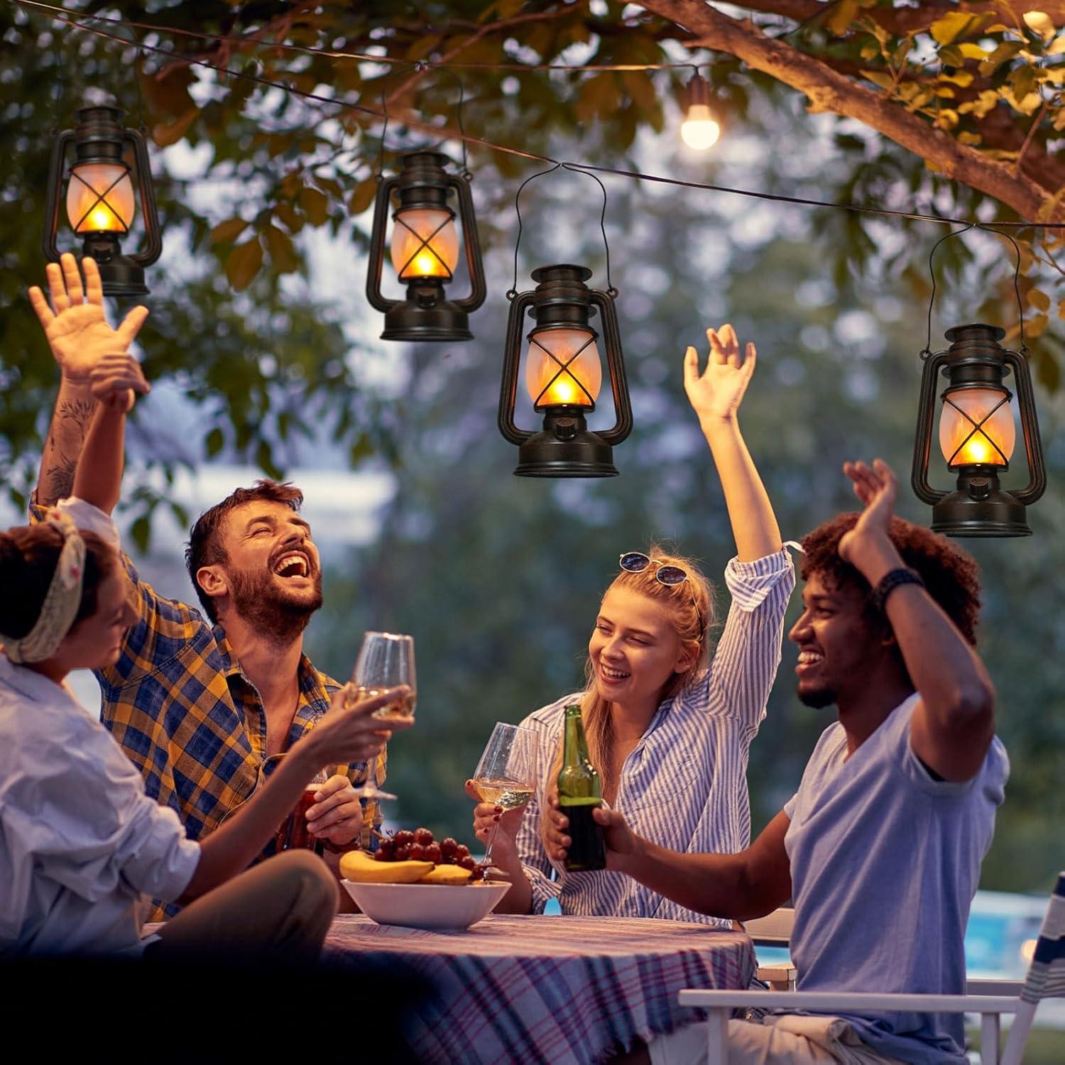 Lámpara LED Vintage Retisee a Batería 4 Pcs con Control Remoto