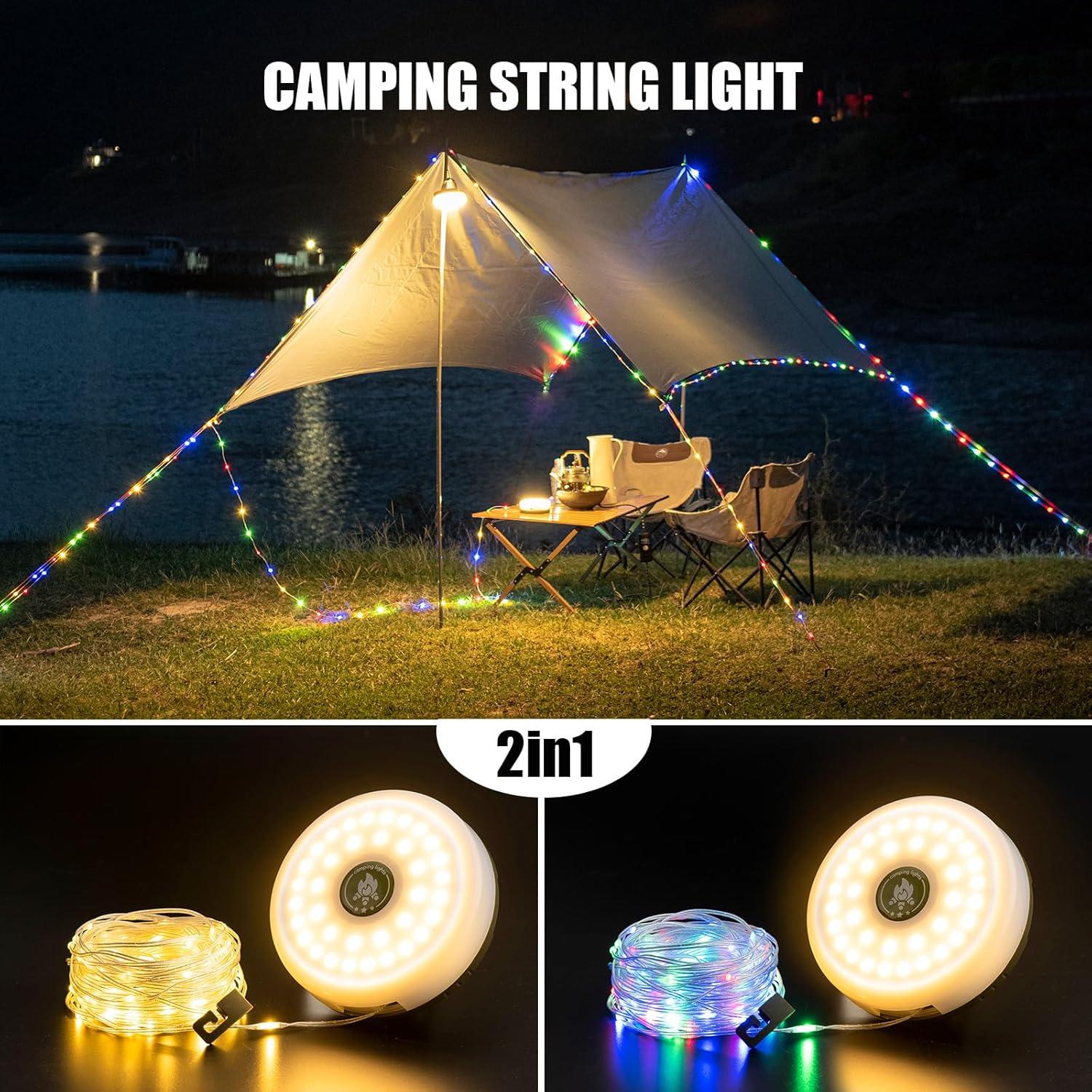 Luces de Cuerda Sutaig 4 en 1 para Camping 10m Impermeables