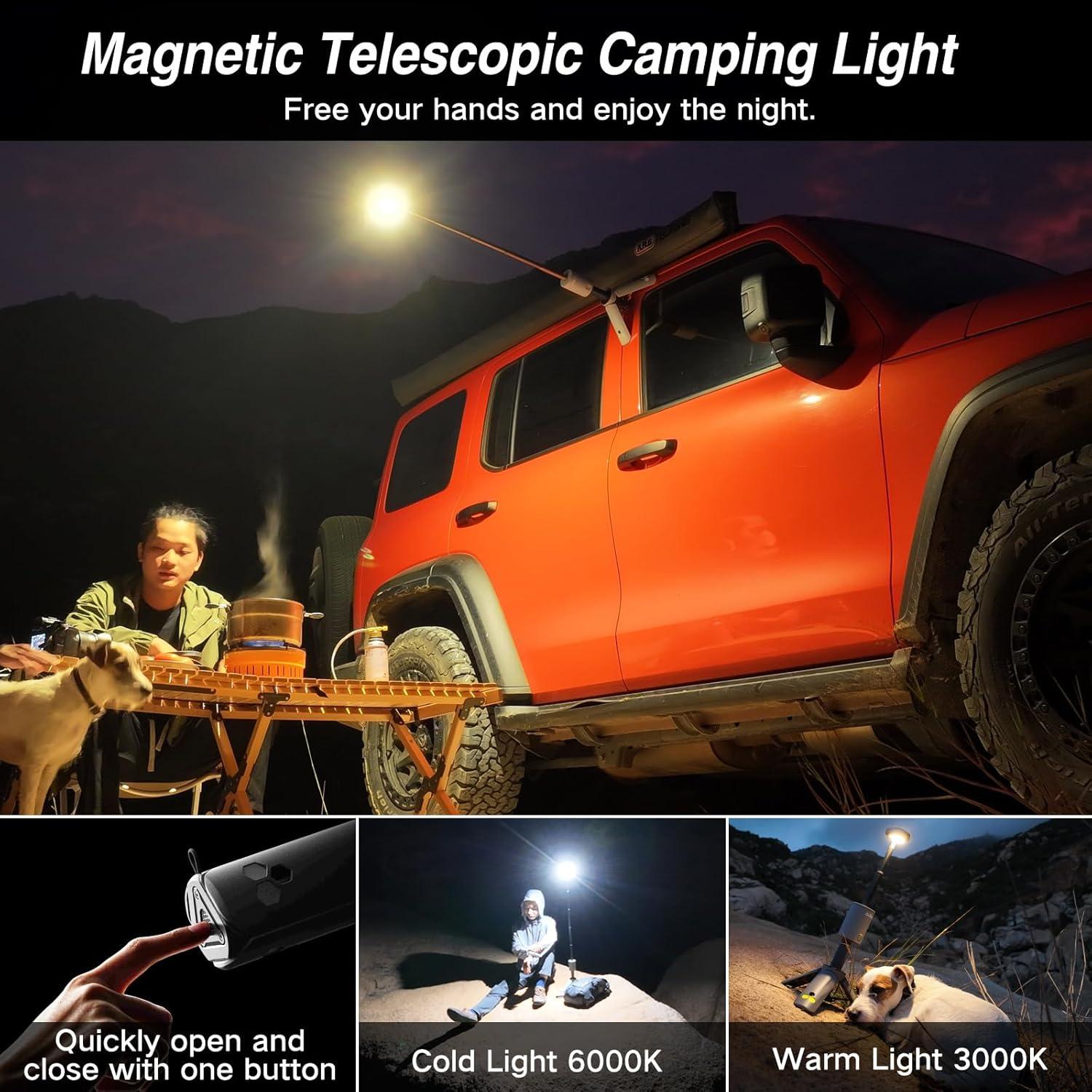 Lámpara de Camping Telescópica Outask Verde Militar 12000mAh