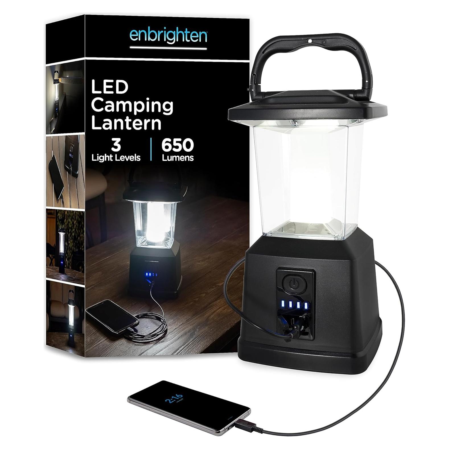 Linterna de Camping LED Enbrighten Recargable 650 Lúmenes