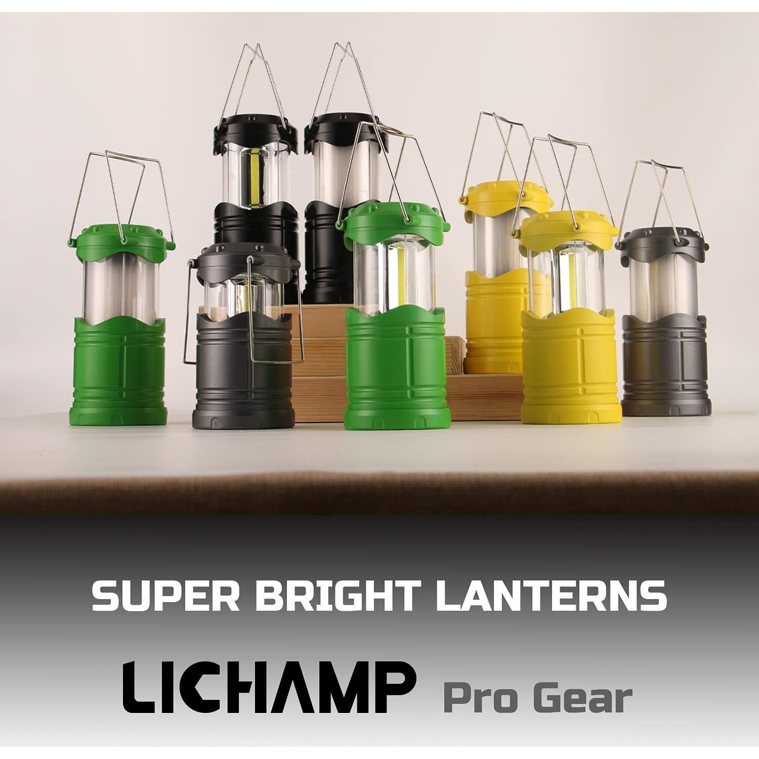 Linterna LED Portátil Lichamp Verde 4 Pack para Camping