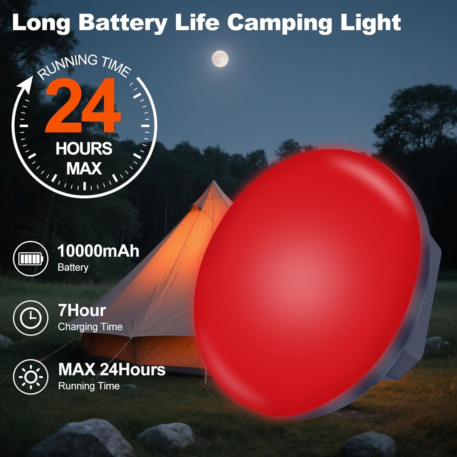 Lámpara de Camping Recargable ZM-8714 10000mAh 3000LM Roja
