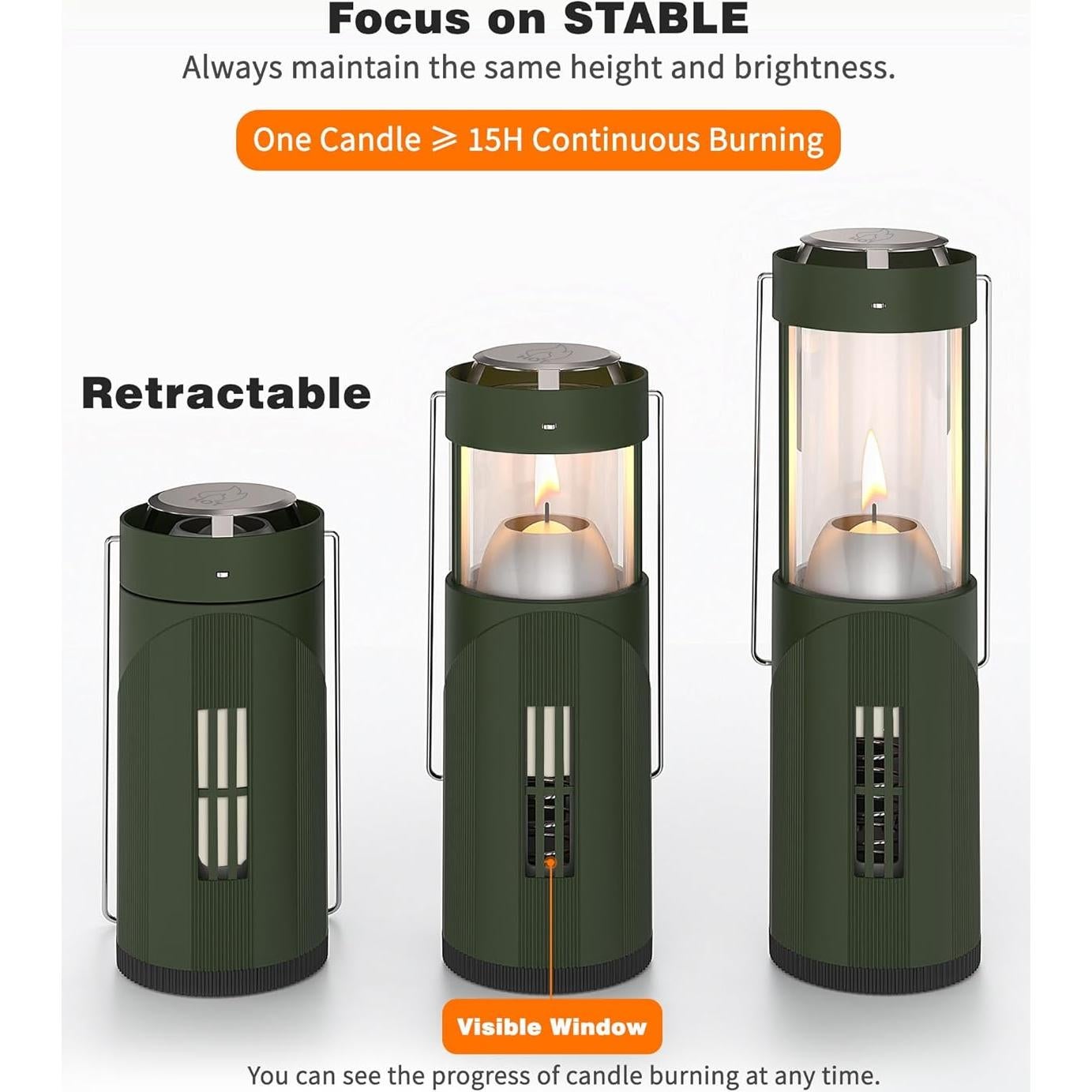 Lámpara de Vela Mini Verde NOMFIX - 15H Portátil para Emergencias