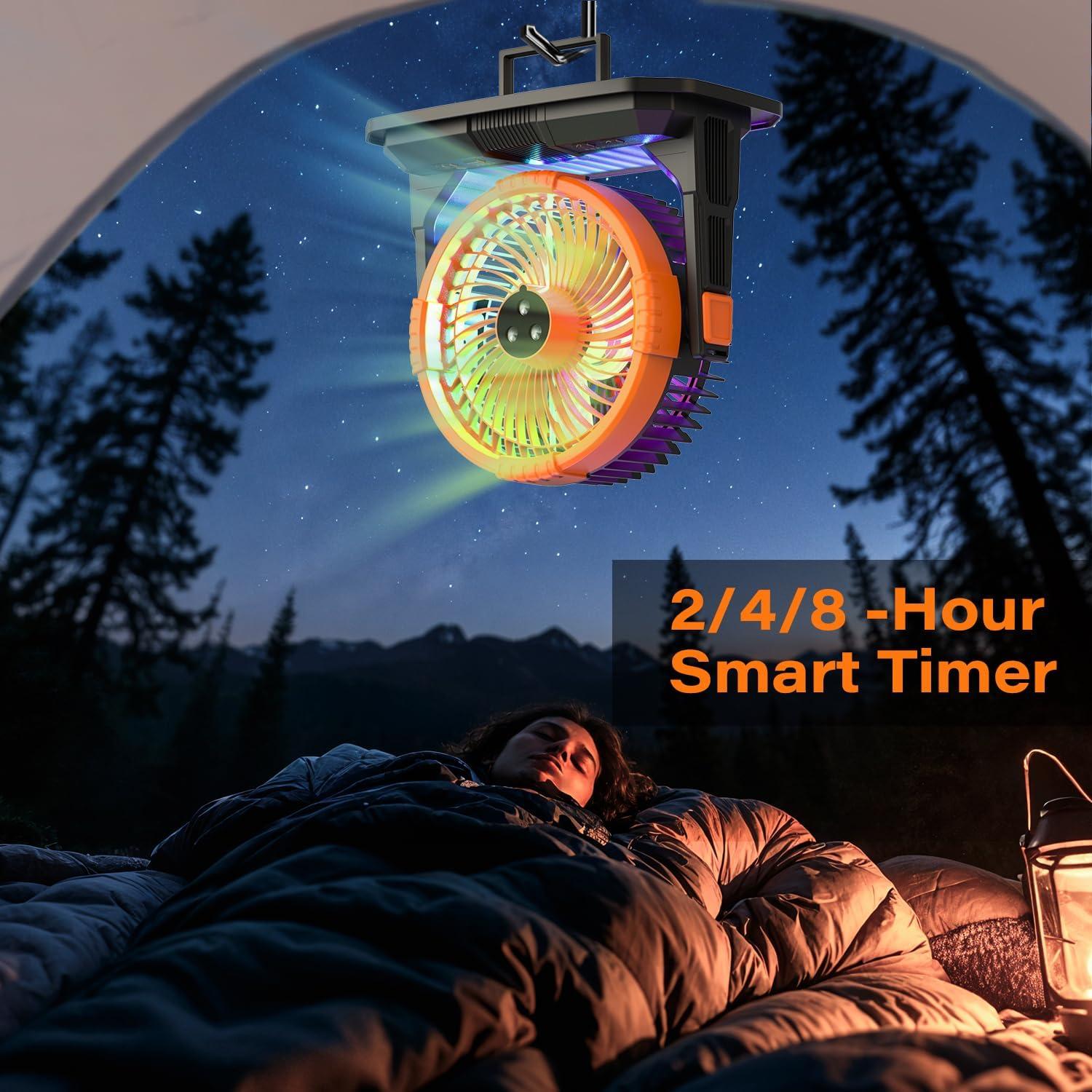 Ventilador de Camping CCGIRU A30 con Nebulizador y Linterna LED