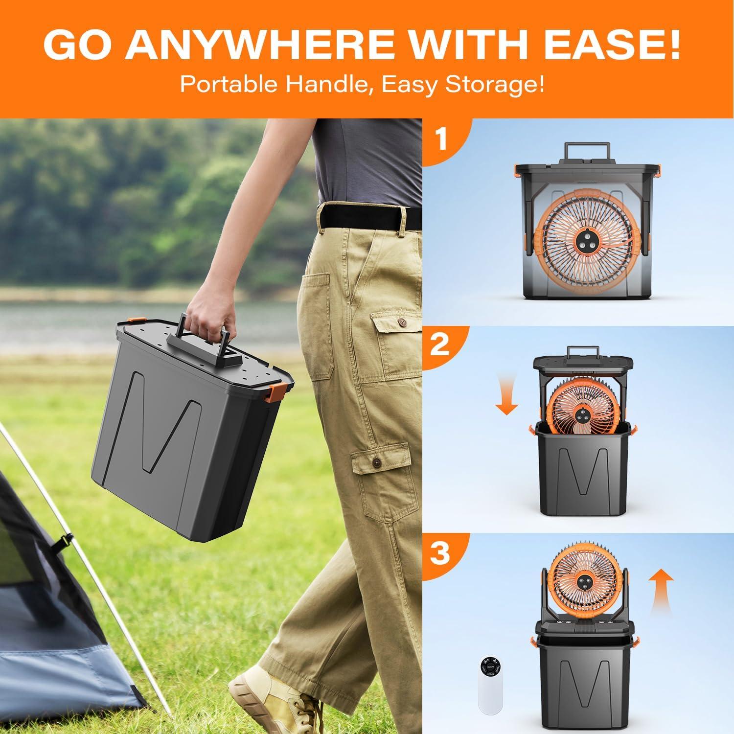 Ventilador de Camping CCGIRU A30 con Nebulizador y Linterna LED