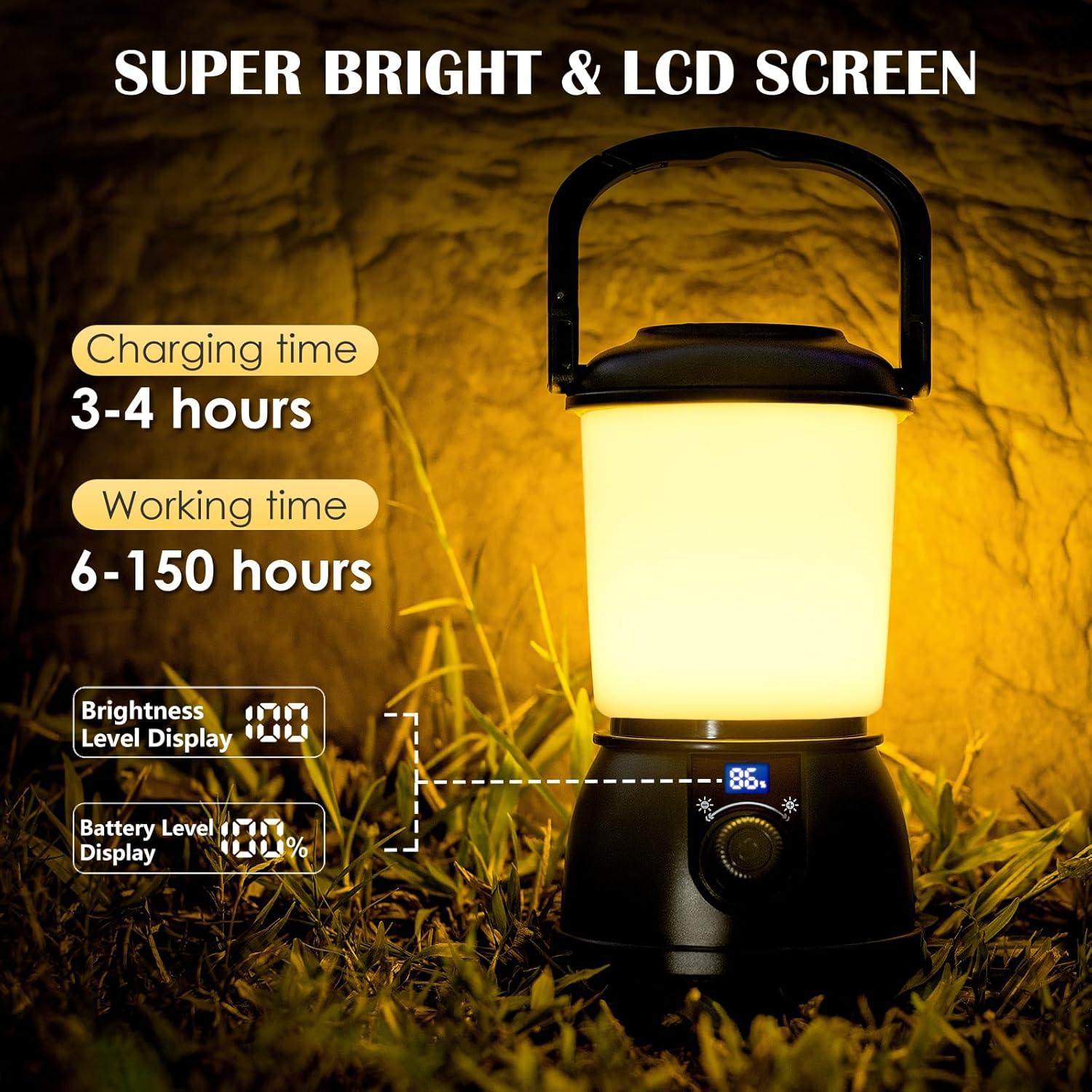 Linterna de Camping LED Recargable SAMUUN 5200mAh IPX5 5 Modos