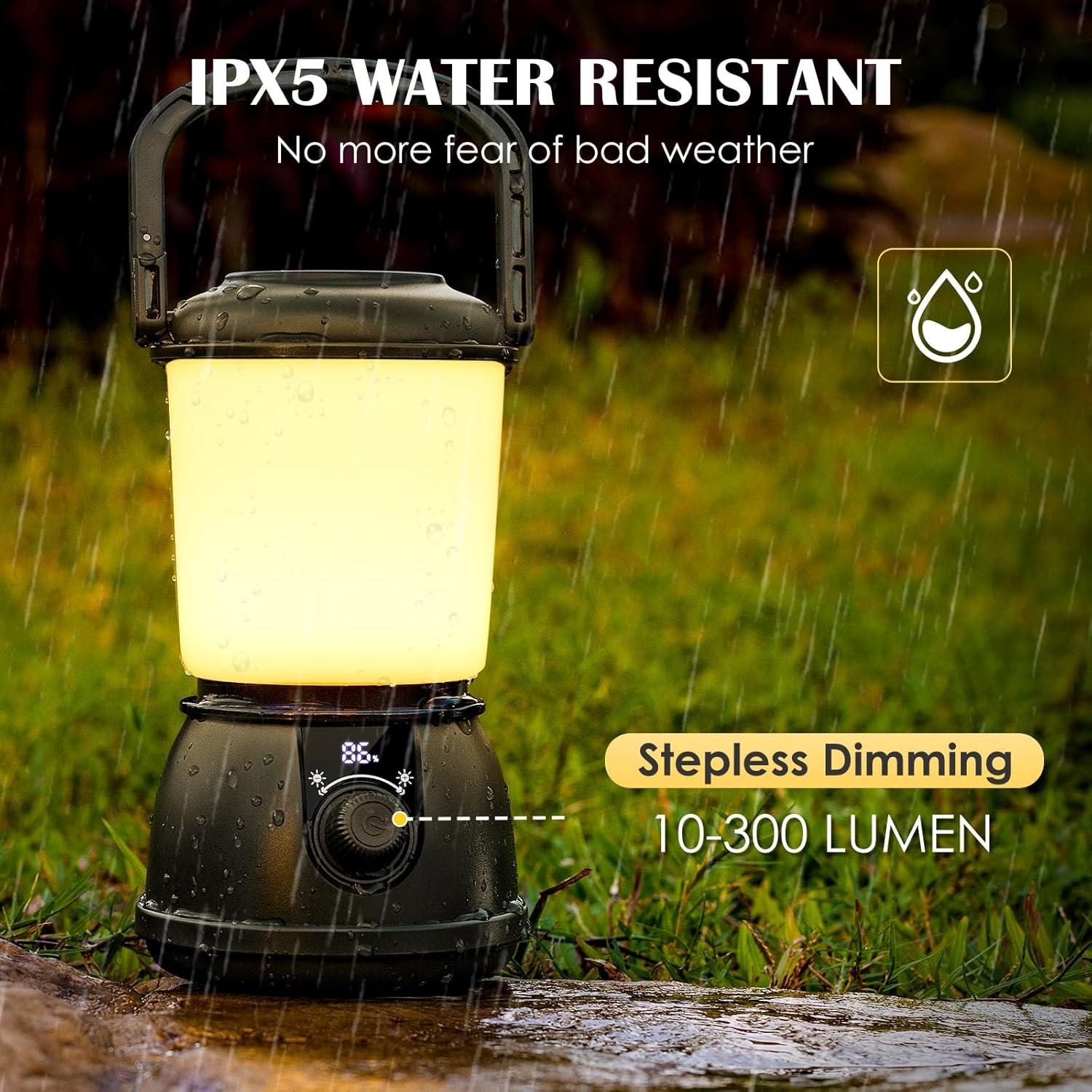 Linterna de Camping LED Recargable SAMUUN 5200mAh IPX5 5 Modos