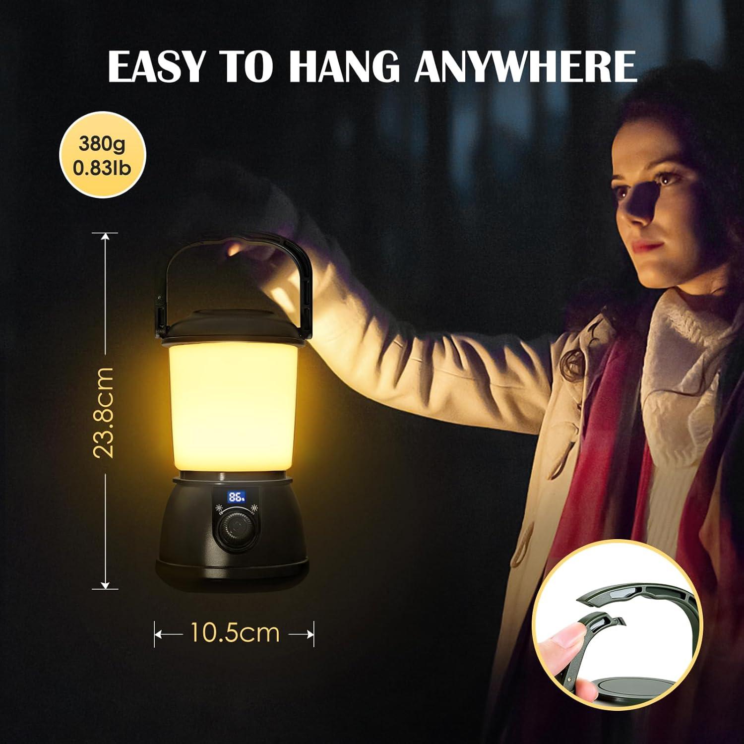 Linterna de Camping LED Recargable SAMUUN 5200mAh IPX5 5 Modos