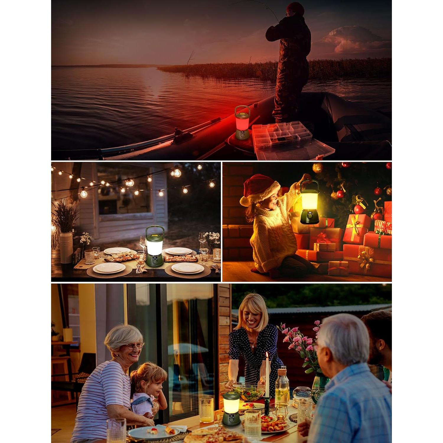 Linterna de Camping LED Recargable SAMUUN 5200mAh IPX5 5 Modos