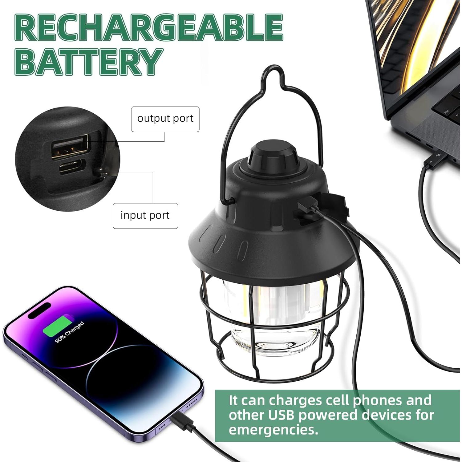 Linterna de Camping LED Recargable Runwin 1000LM 3 Modos