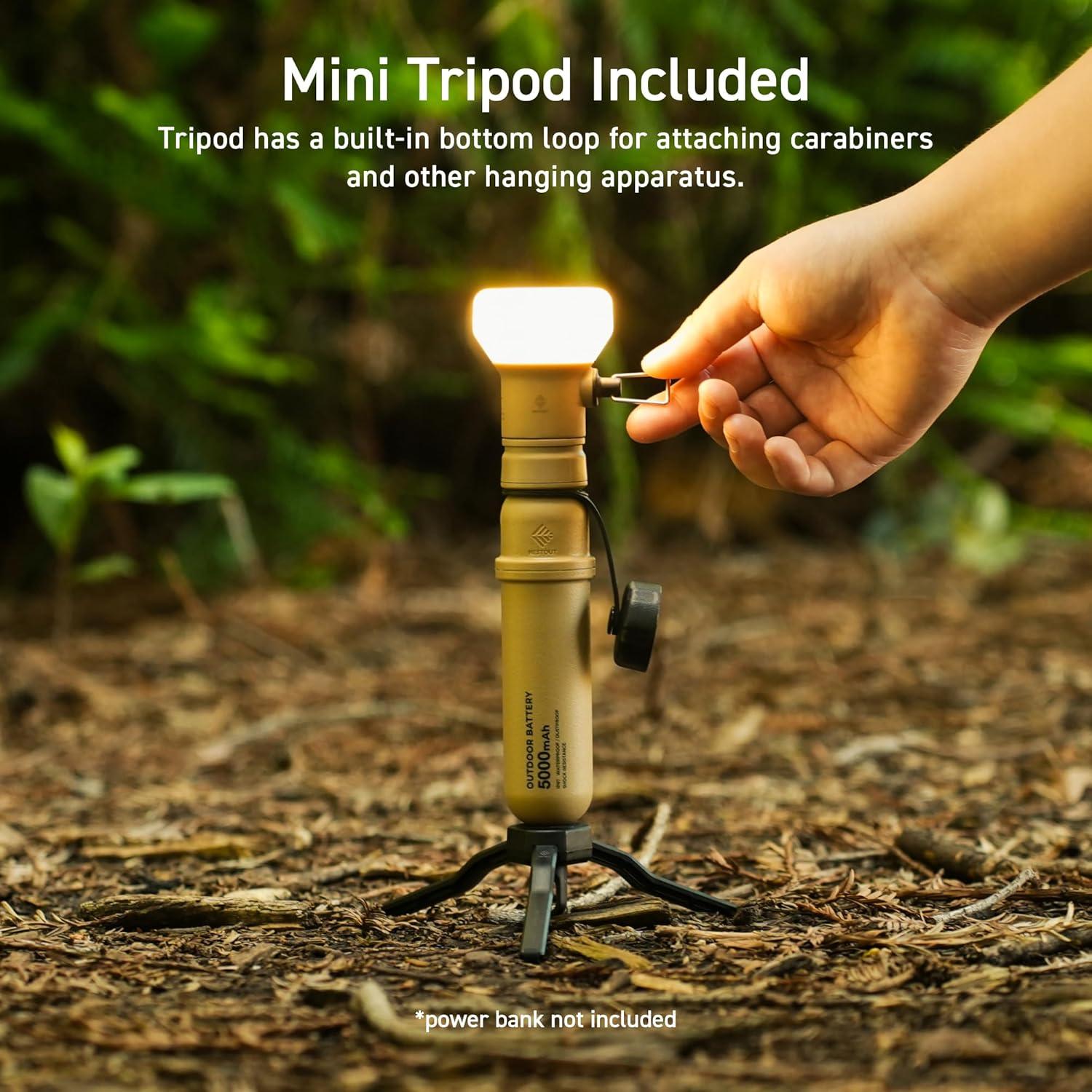 Lámpara LED de Camping Elecom NESTOUT con Trípode Beige