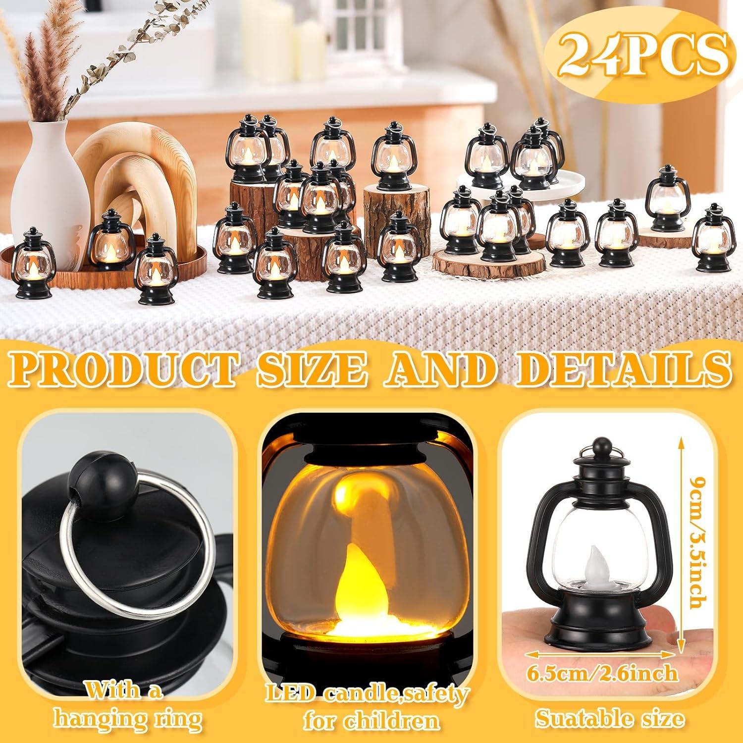 24 Linternas Decorativas Mini Ferraycle Vintage 10.16 cm Negras