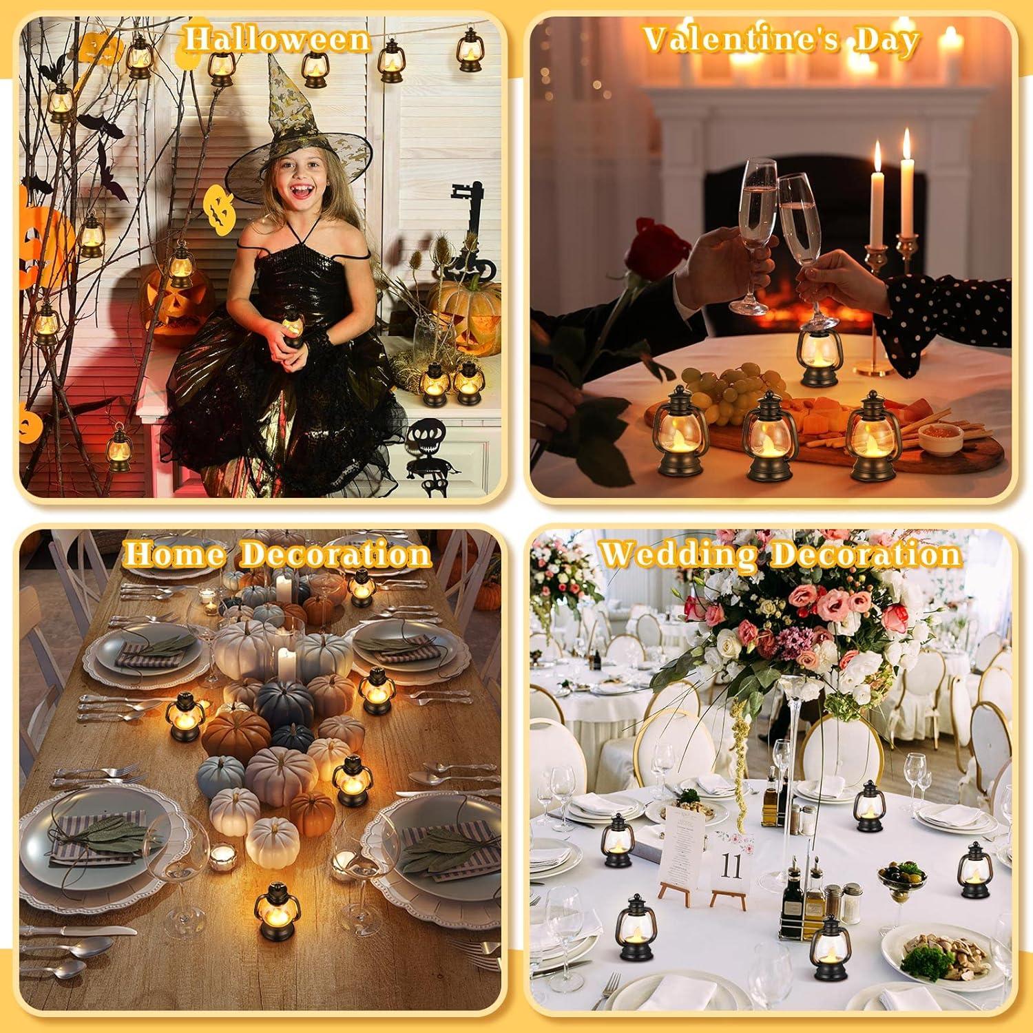 24 Linternas Decorativas Mini Ferraycle Vintage 10.16 cm Negras