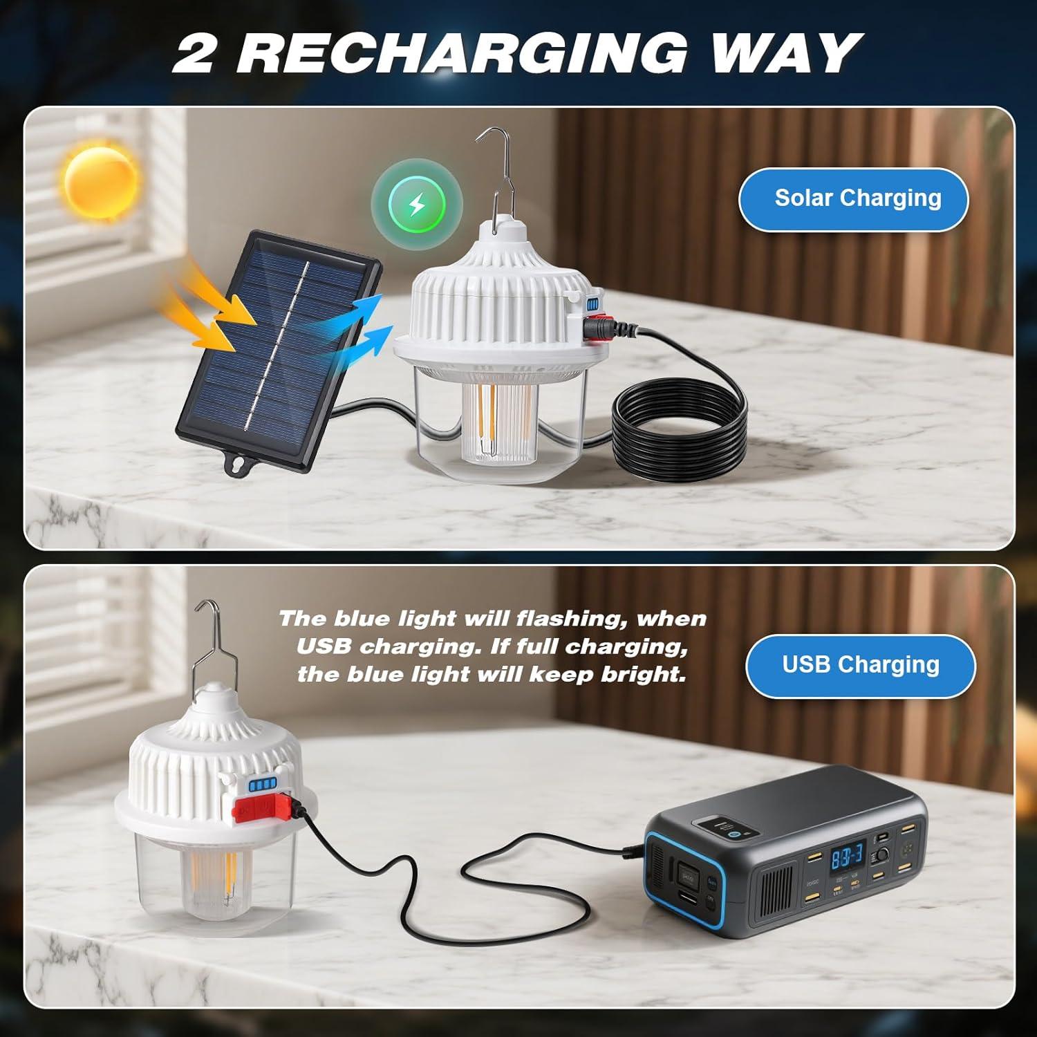 Linterna LED Solar TANSOREN 21.5cm Portátil Recargable